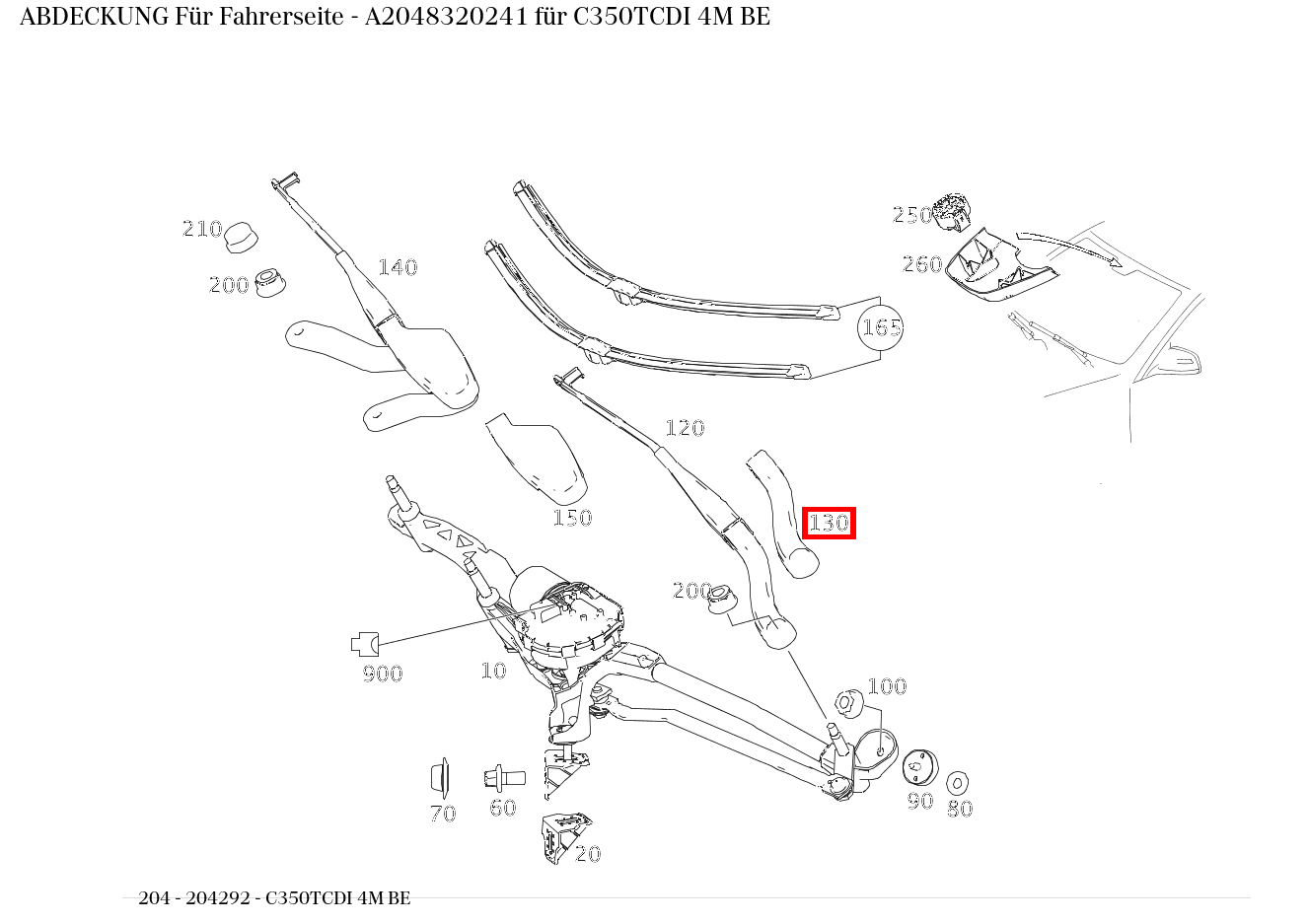 Abdeckung Für Fahrerseite C350TCDI 4M BE 204 Abdeckung Für Fahrerseite C350TCDI 4M BE 204