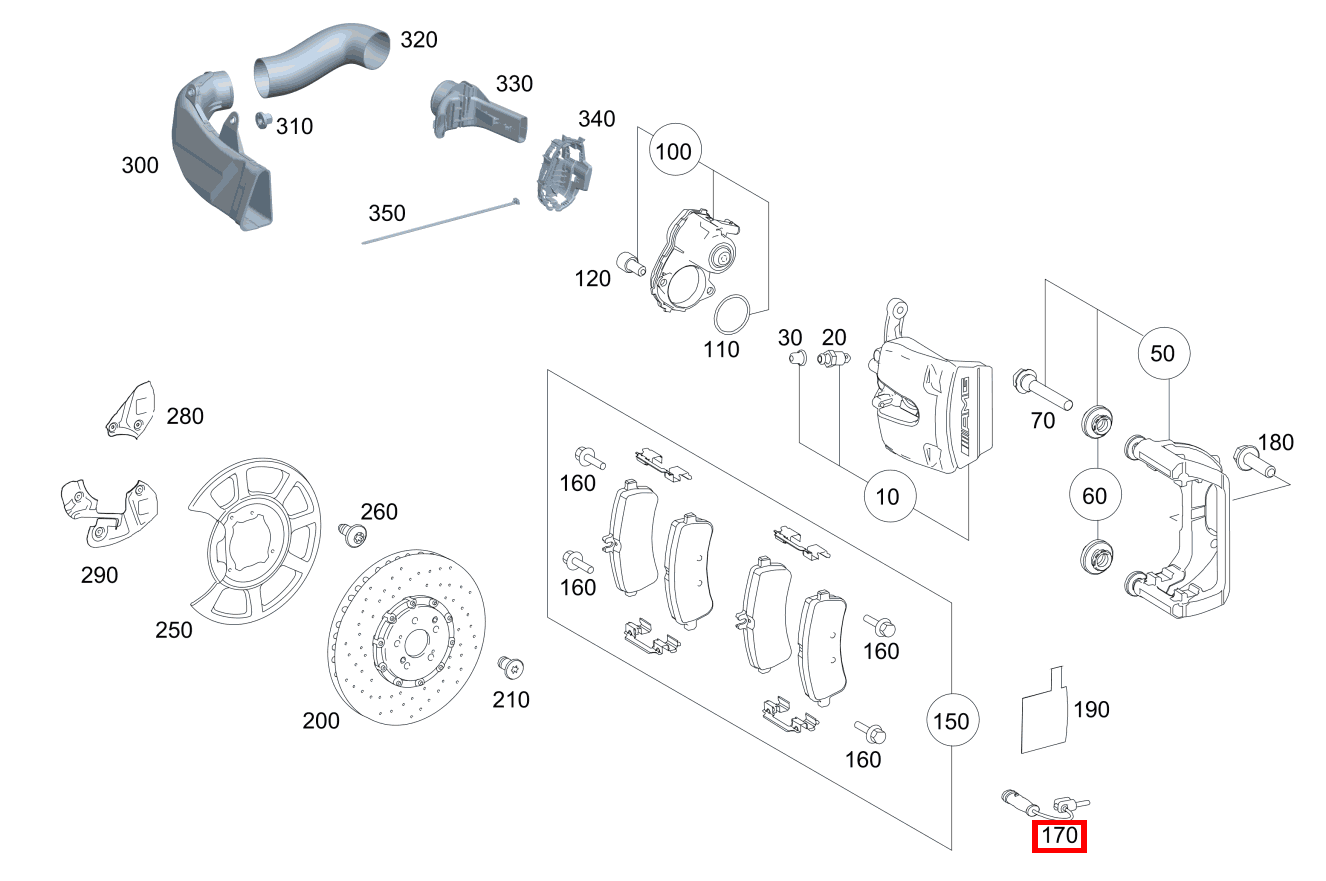 Belagverschleisssensor BREMSBELAGVERSCHLEISSANZEIGE LINKS Mercedes-AMG GT S 197