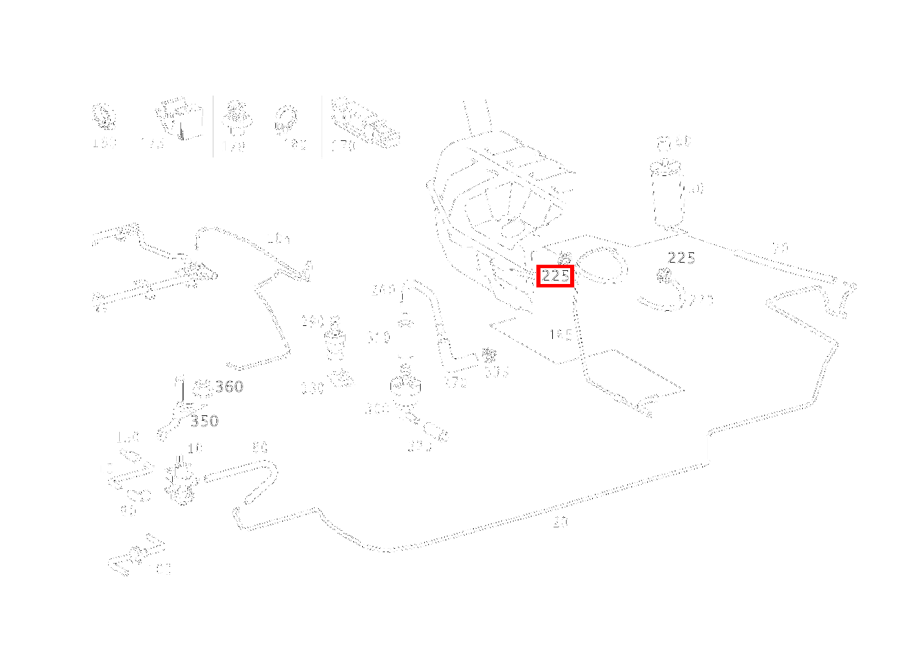 Schlauchschelle (BELUEFTUNGSLEITUNG) AKTIVKOHLEFILTER; 13-14.5 MM E280 210
