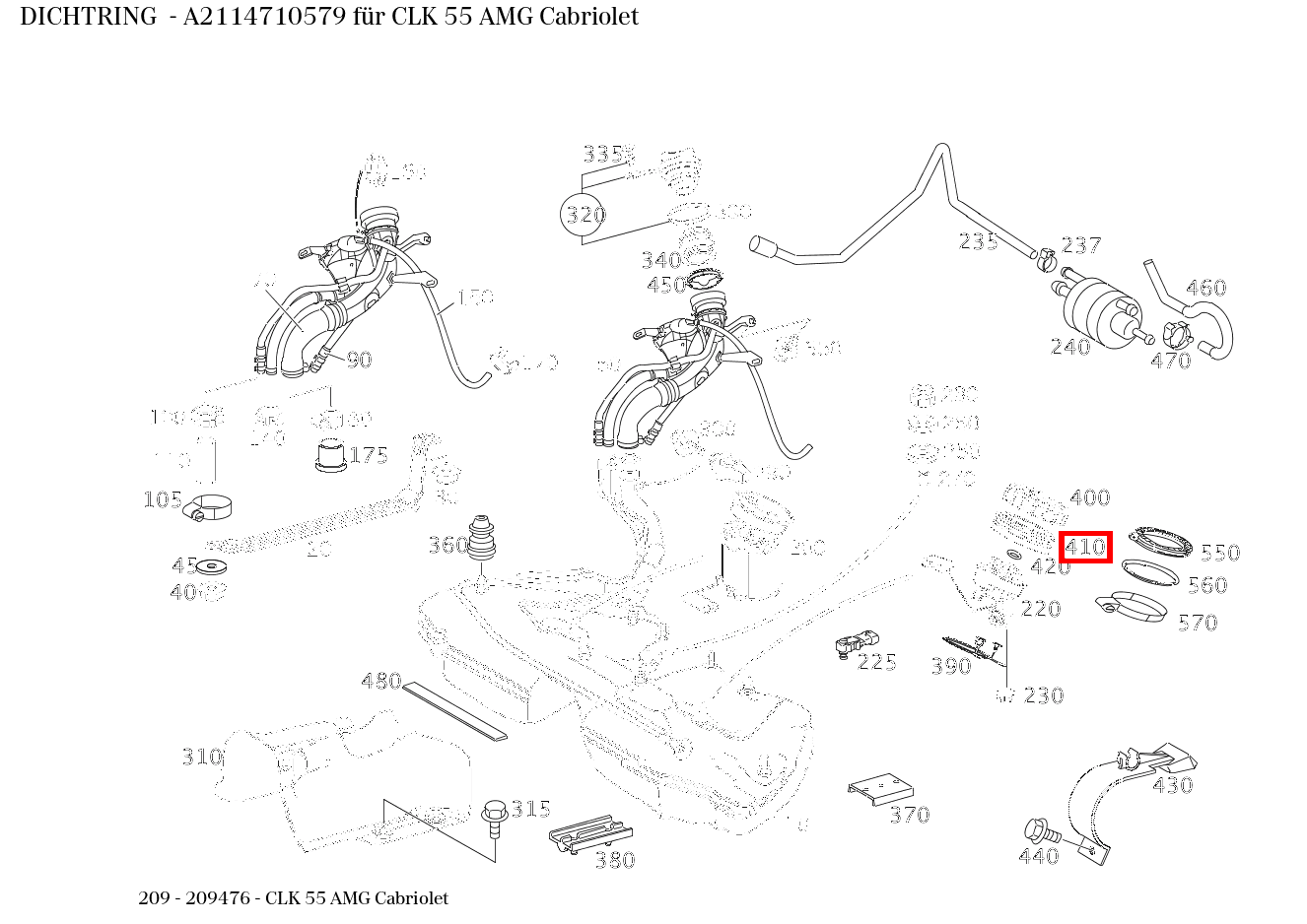 Dichtring CLK 55 AMG Cabriolet 209