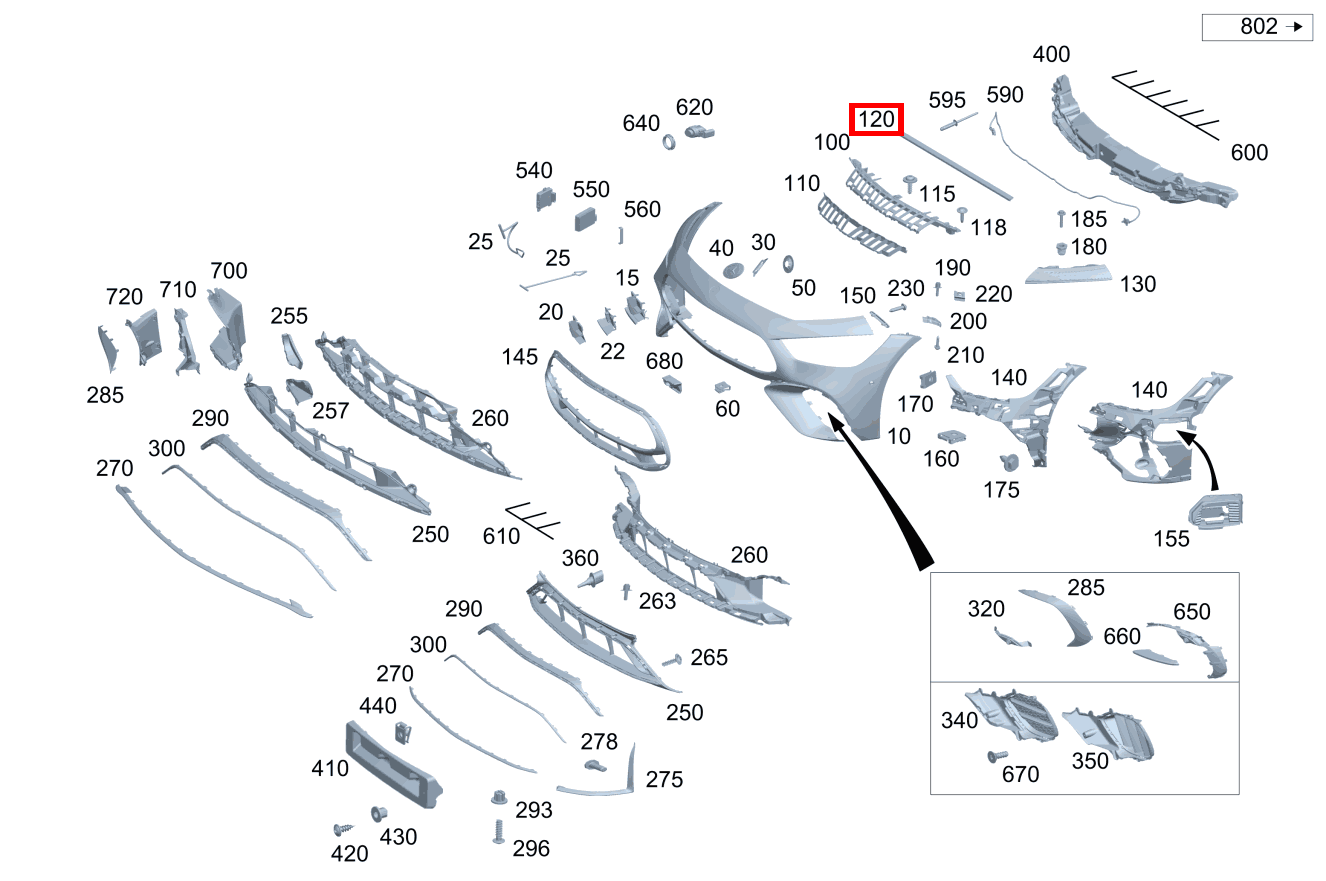 DICHTUNG VORBAU Grundträger Mitte oben Mercedes-AMG GT 63 S E PERFORMANCE 290