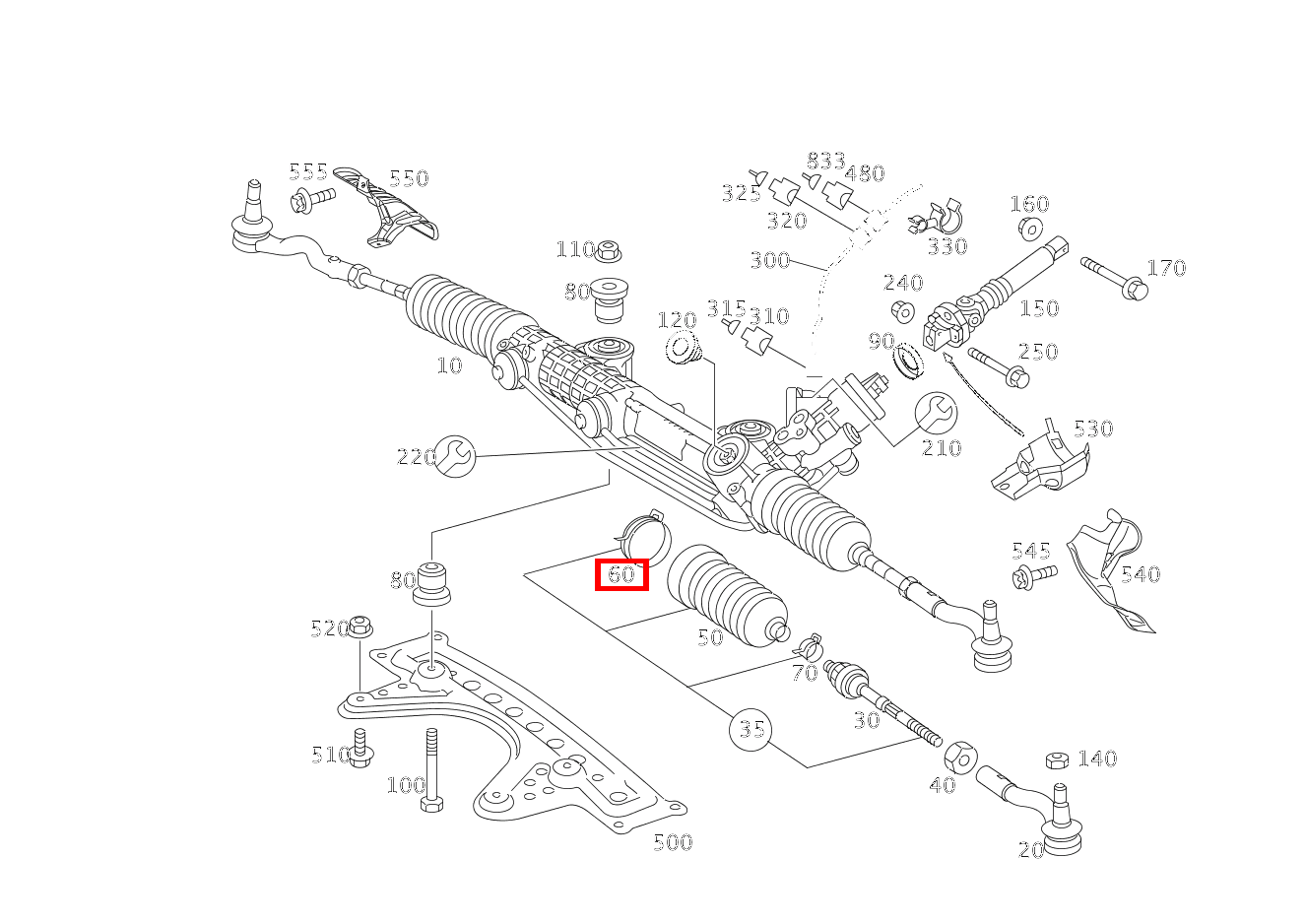 EINOHRKLEMME LINKS UND RECHTS INNEN; 68 MM E 280 CDI T-Modell 213