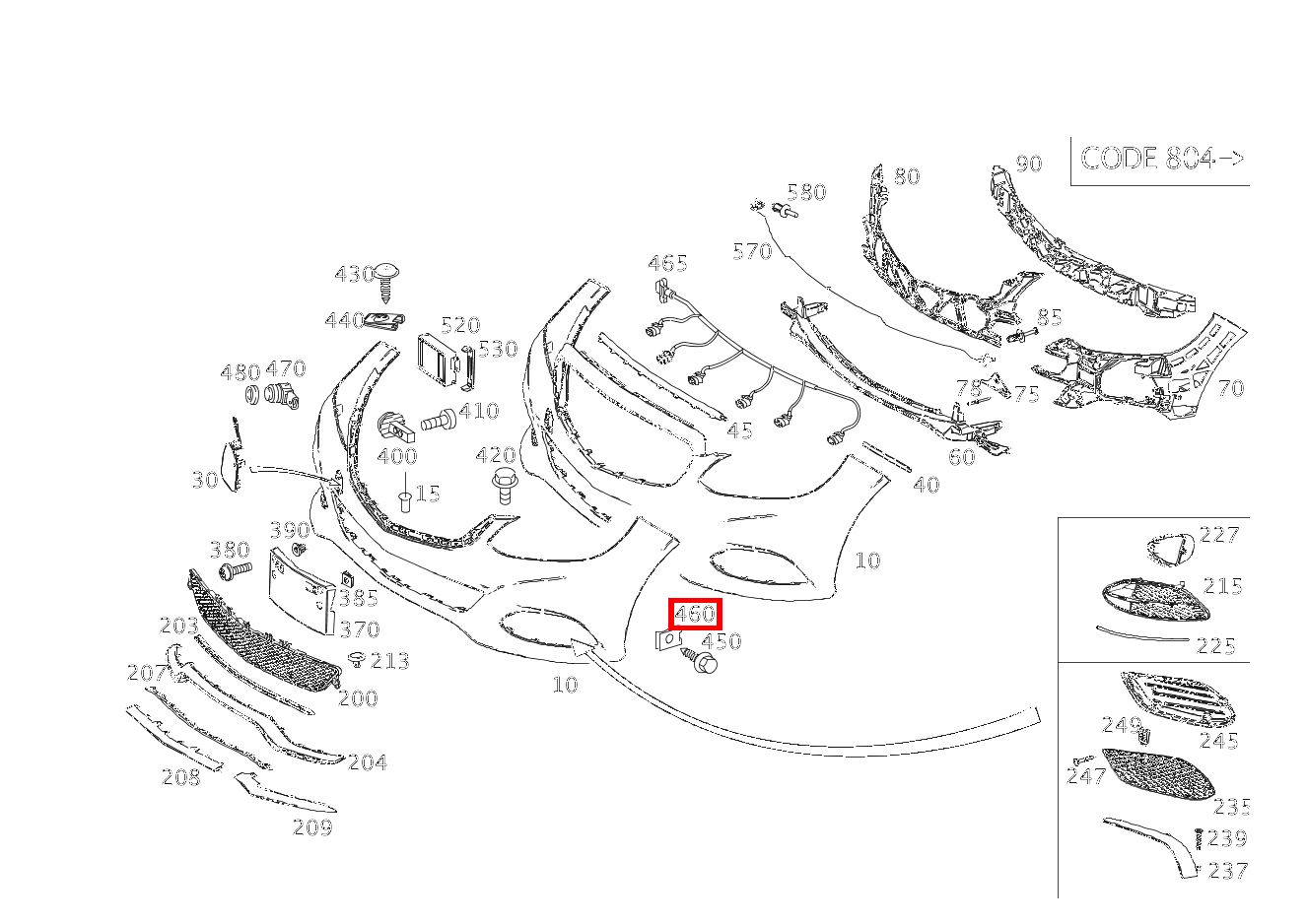 CLIPSMUTTER BLECHSCHRAUBE STOSSFAENGER AN HALTER MOTORRAUMVERKLEIDUNG E 200 Limousine 213