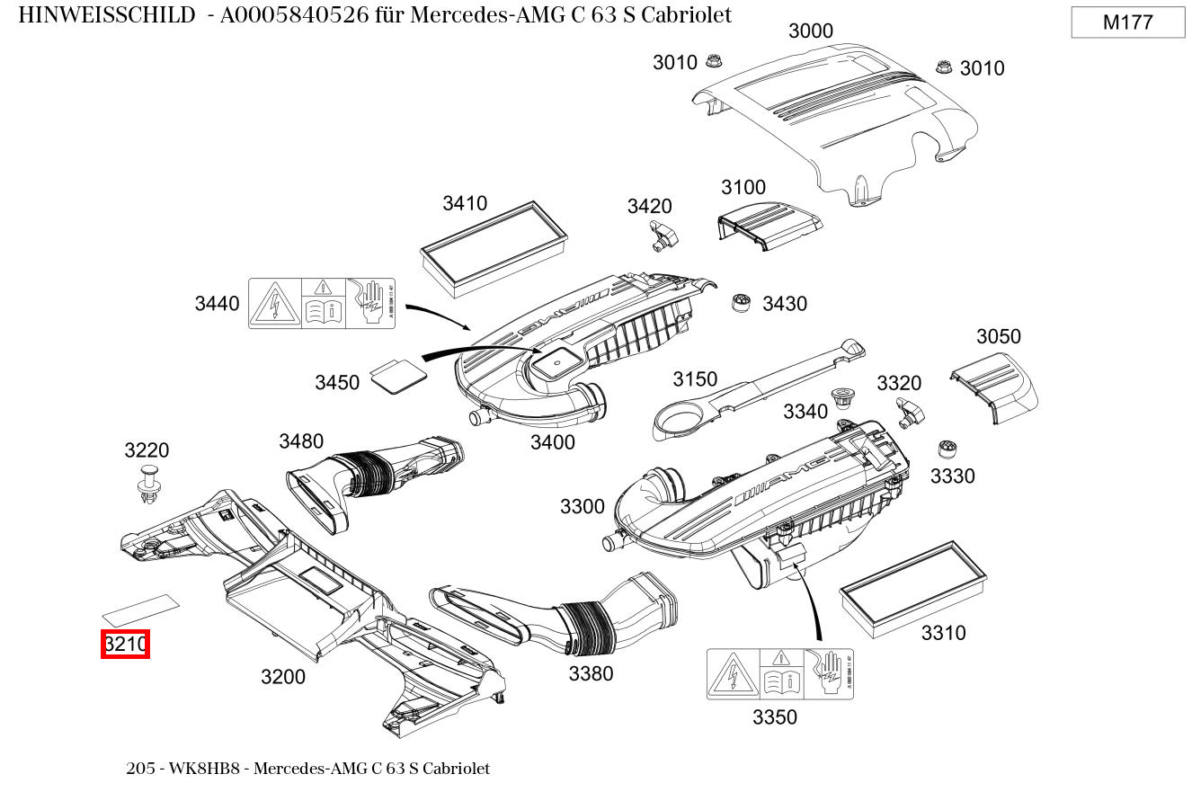 Hinweisschild Mercedes-AMG C 63 S Cabriolet 205