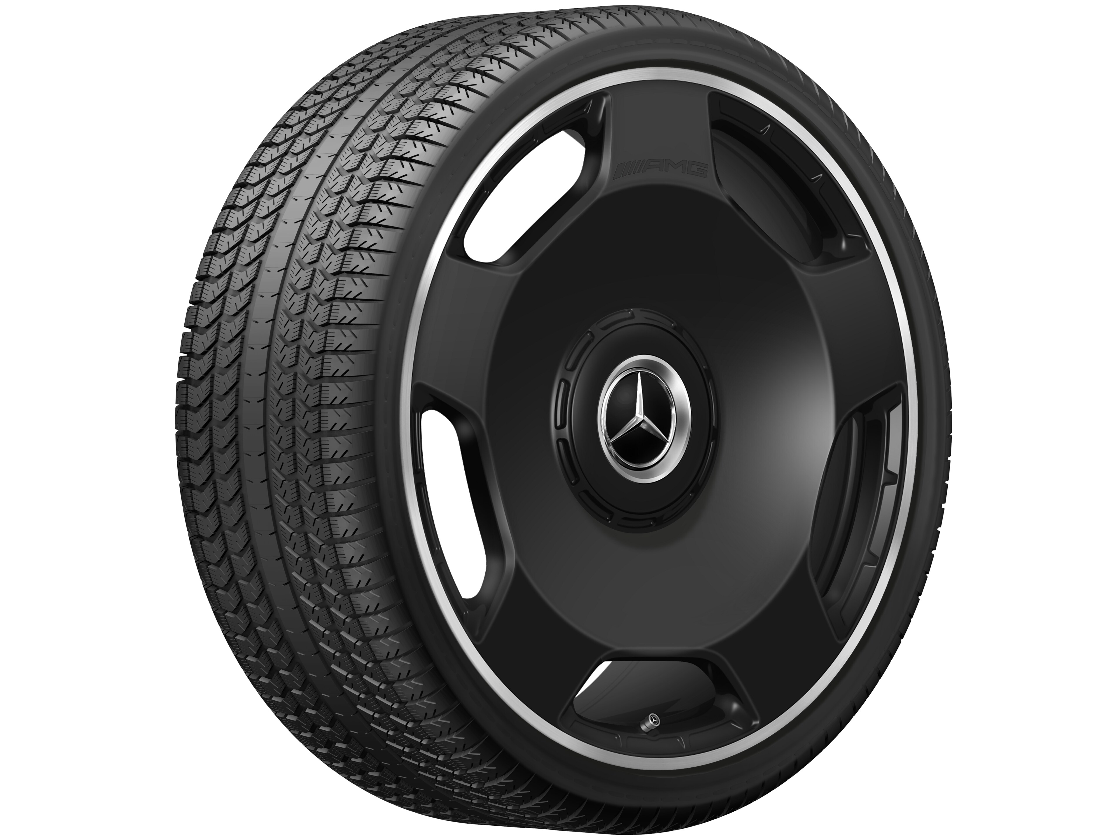 AMG Schmiederad im 5-Loch Design, 58,4 cm (23 Zoll), Felgenhorn glanzgedreht 11,5 J x 23 ET 47, schwarz matt