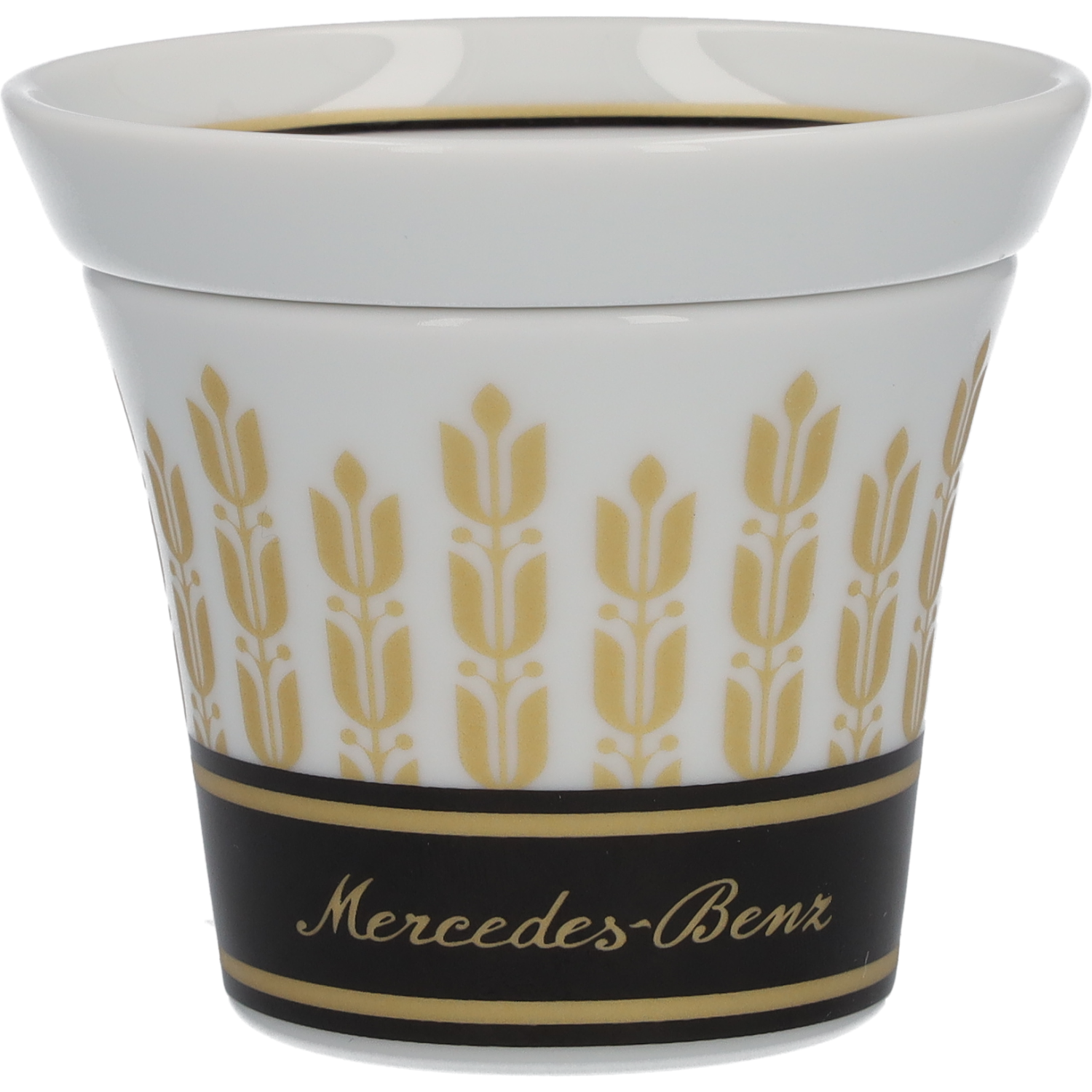 Espressotassen Set, 90 ml, 4-teilig, schwarz/weiß/goldfarben, Porzellan