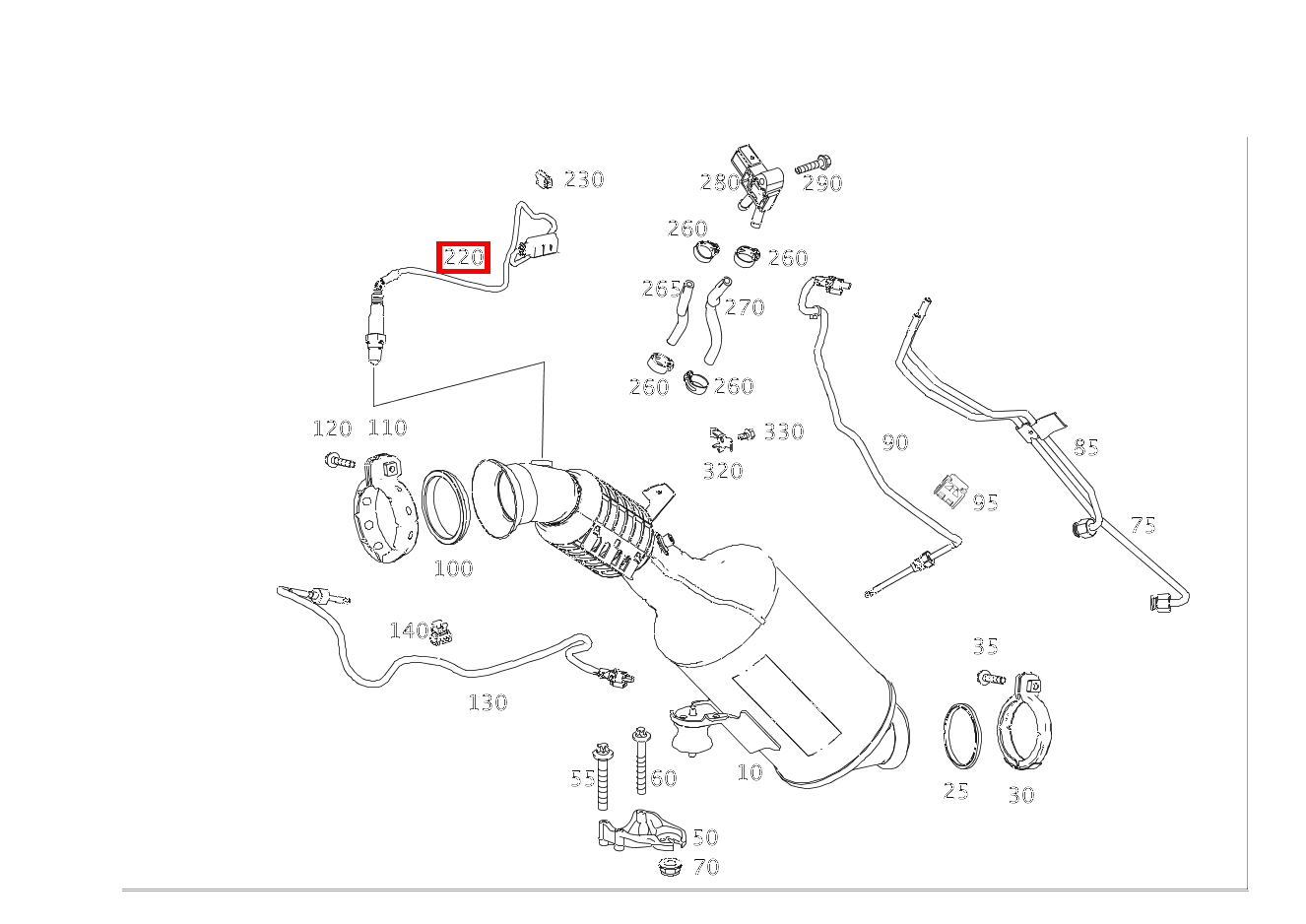 Lambdasonde Regelsonde vor Katalysator S 300 BT HYBRID L 222 Lambdasonde Regelsonde vor Katalysator S 300 BT HYBRID L 222