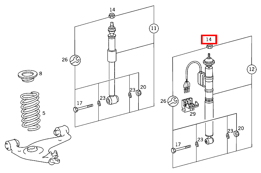 Sechskantmutter STOSSDAEMPFER AN RAHMEN; M10 S 350 Turbodiesel 140