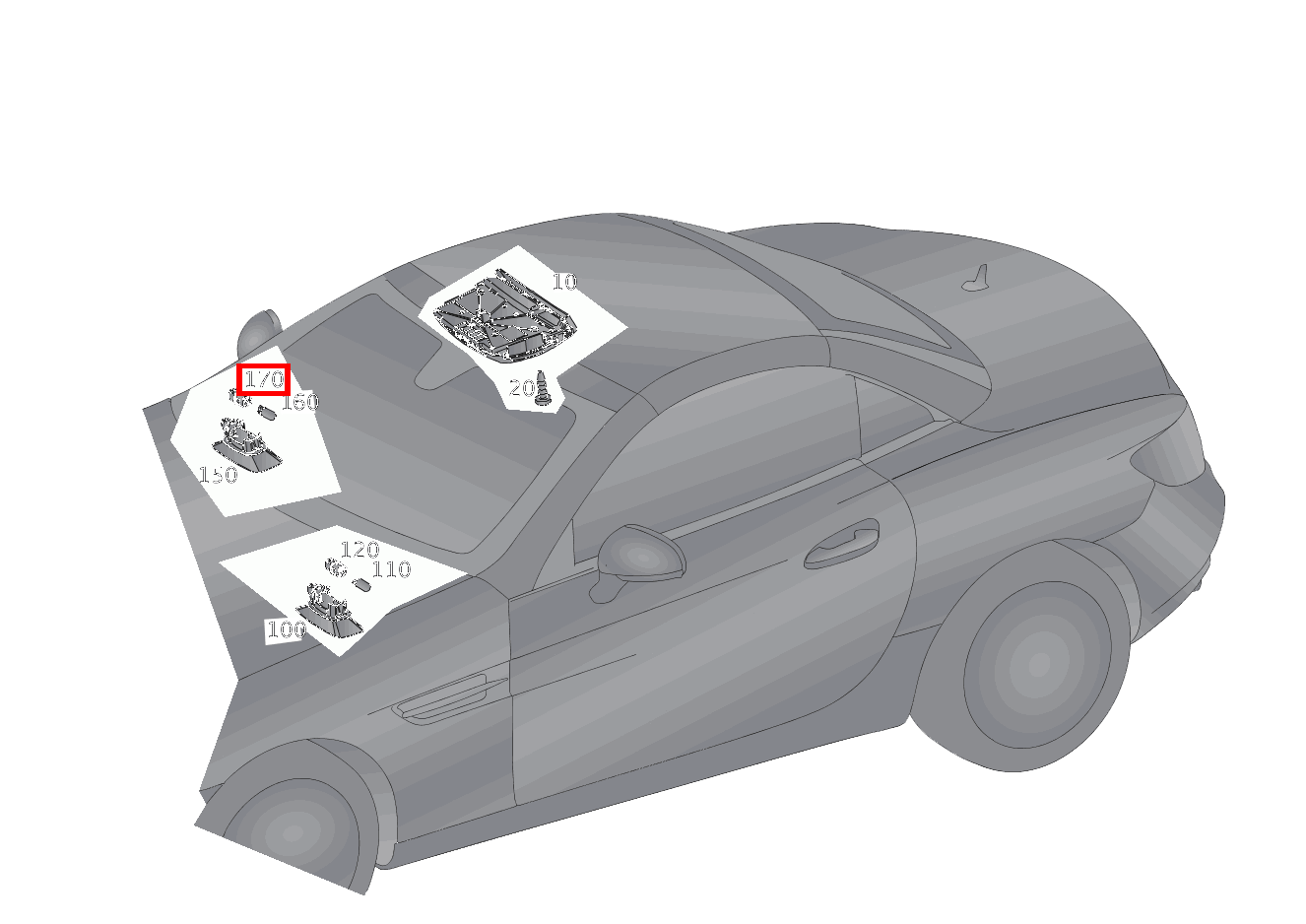 Lampenfassung HANDSCHUHKASTENBELEUCHTUNG; 12V-5W SLK350 BE 172