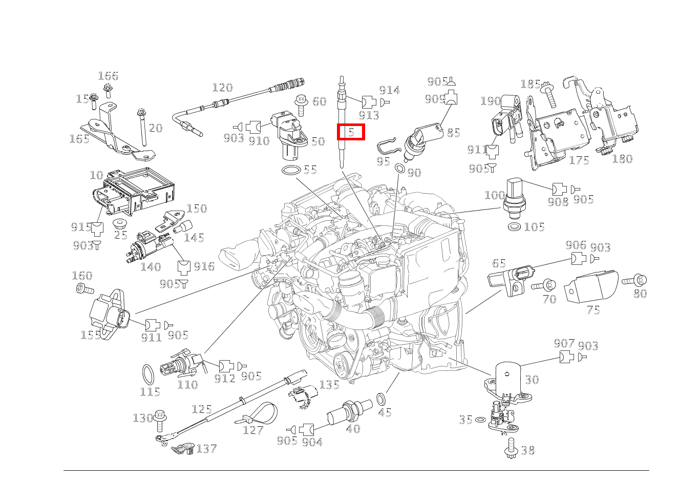 Glühkerze Stahlausführung M8 G 300 CDI/4X4/3428 Lang 461
