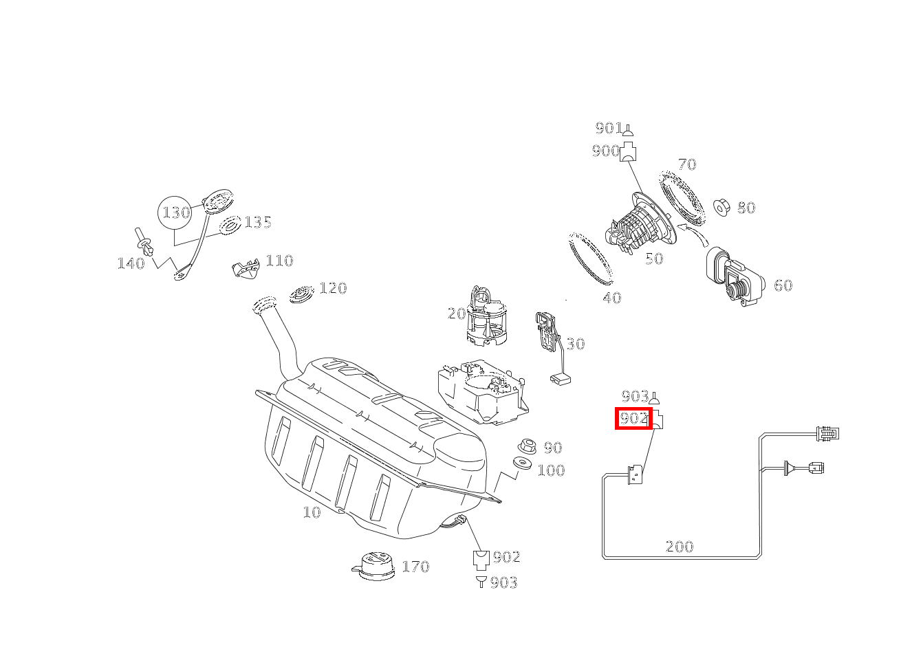 Stecker KRAFTSTOFFPUMPE M3/3; 7-PIN SLK2.8, MLK1.2 SLK 55 AMG Roadster 171