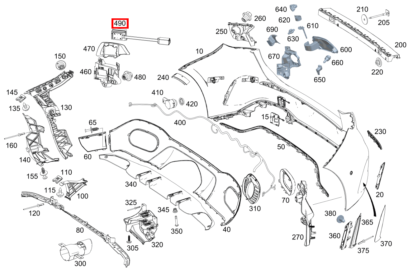 Radarsensor Links und rechts außen E 320 Limousine 211 Radarsensor Links und rechts außen E 320 Limousine 211