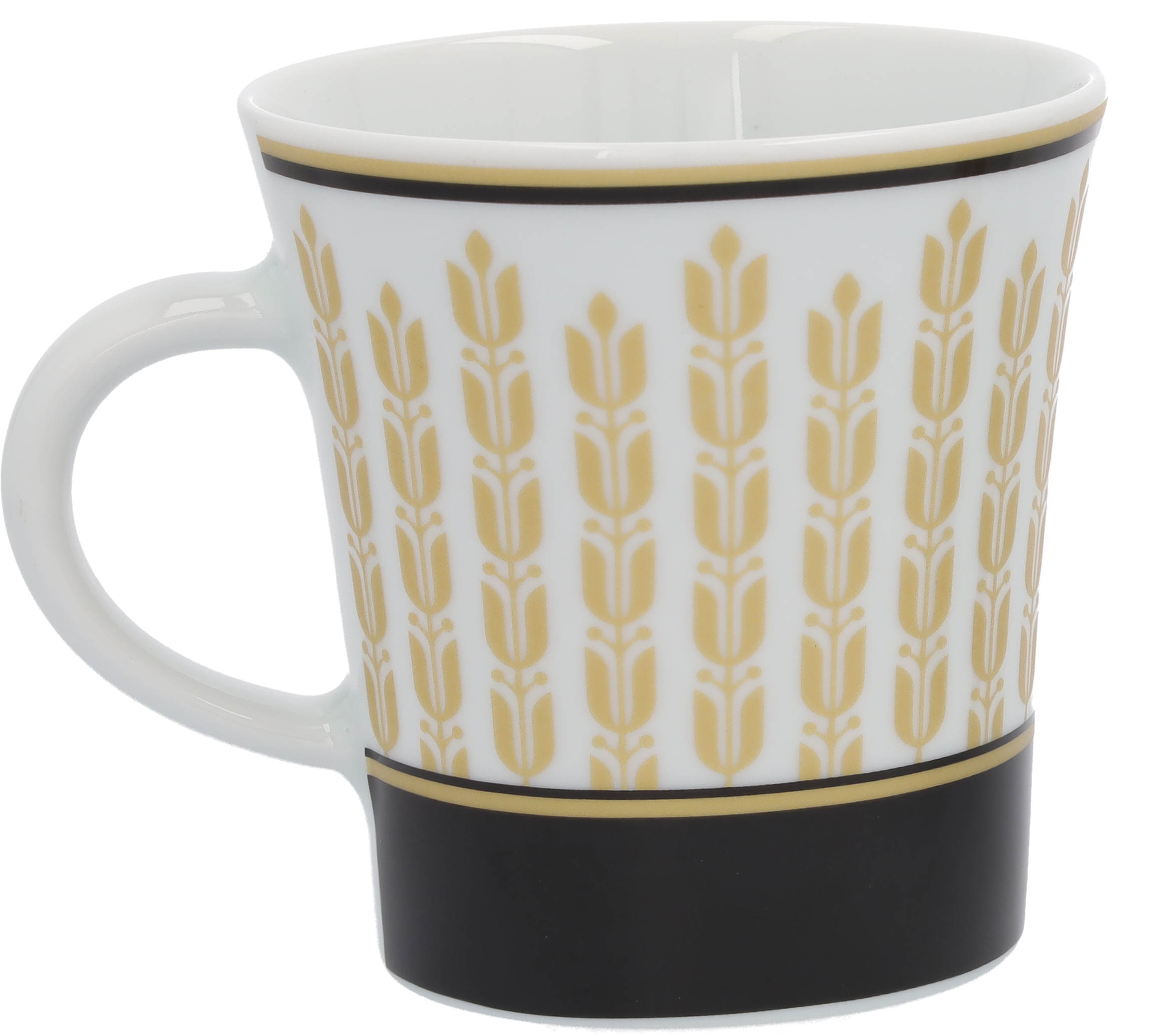 Kaffeebecher, 300 ml schwarz / weiß / goldfarben, Porzellan, 300 ml