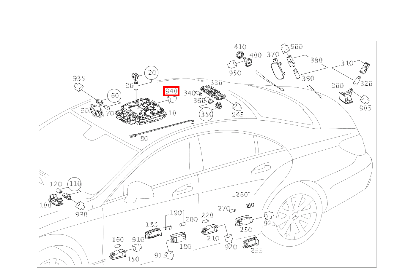 Buchsengehäuse Dachbedieneinheit, schwarz N70*G; 8-PIN MQS CLS 250 d 4MATIC Coupé BCA 218