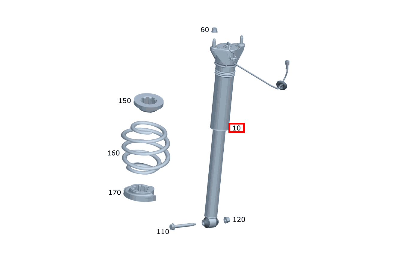 Stossdämpfer Hinten links und rechts Mercedes-AMG CLA 45 S 4MATIC+ Shooting Brake 118