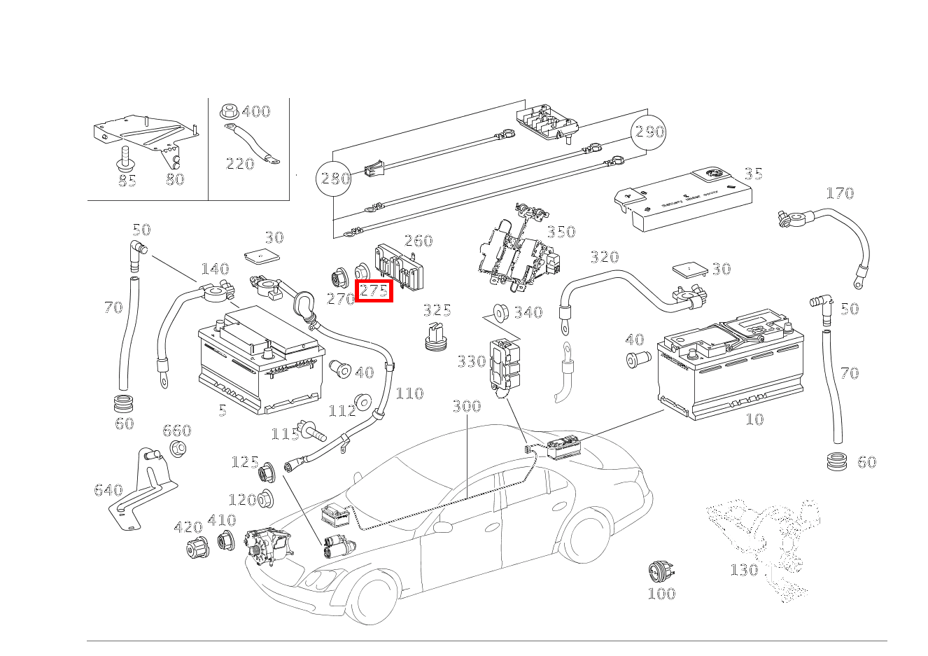 Mutter LADELEITUNG AN SICHERUNGSDOSE; M10 Maybach 62 S (langer Radstand) 240