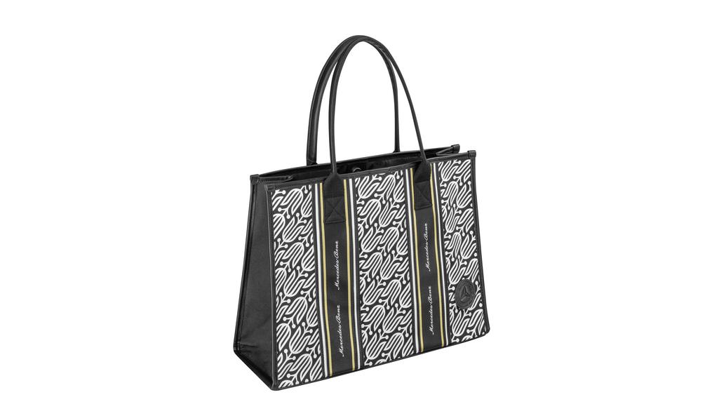 Shopper, schwarz/weiß, Baumwoll-Canvas