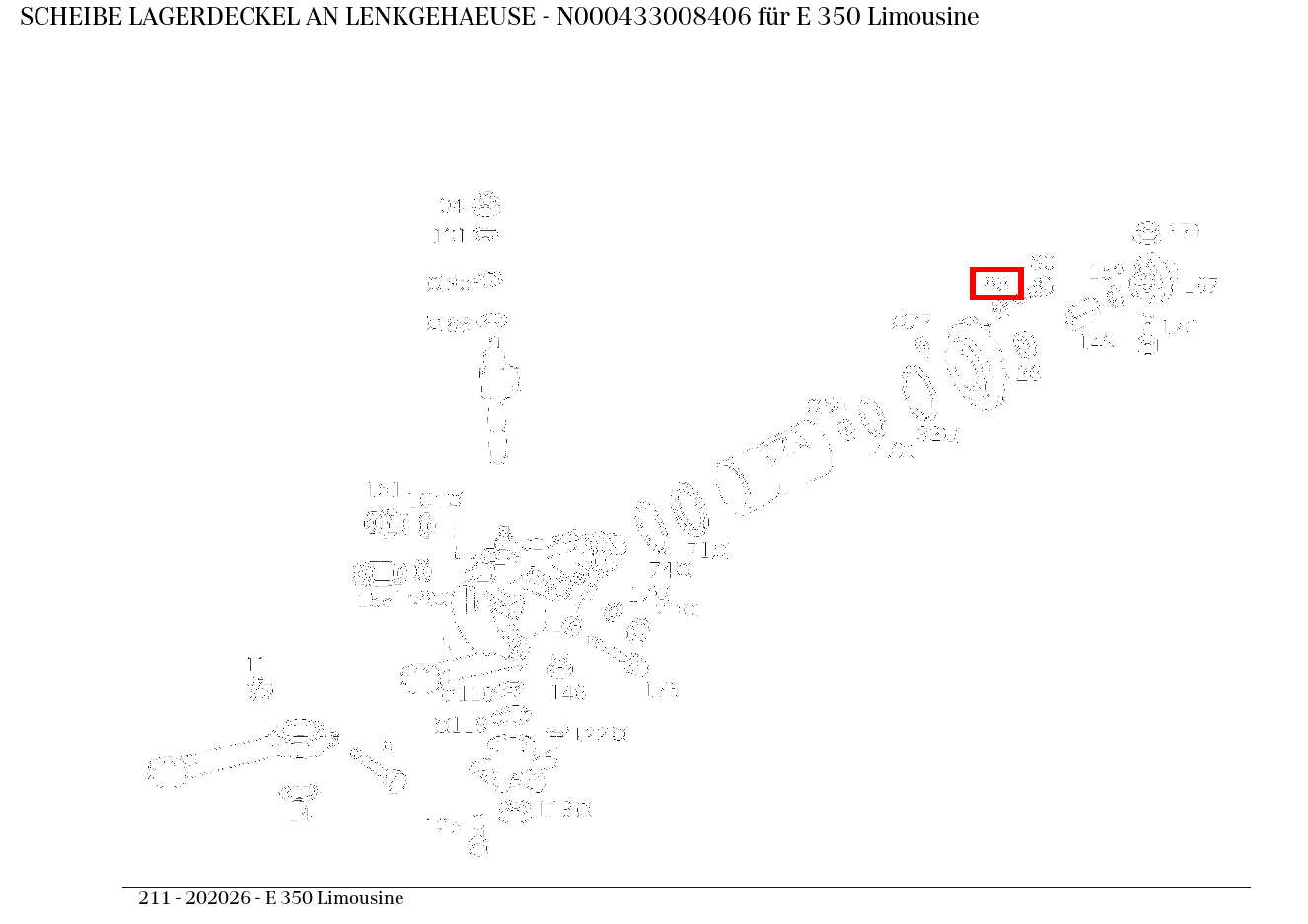 Scheibe LAGERDECKEL AN LENKGEHAEUSE E 350 Limousine 211