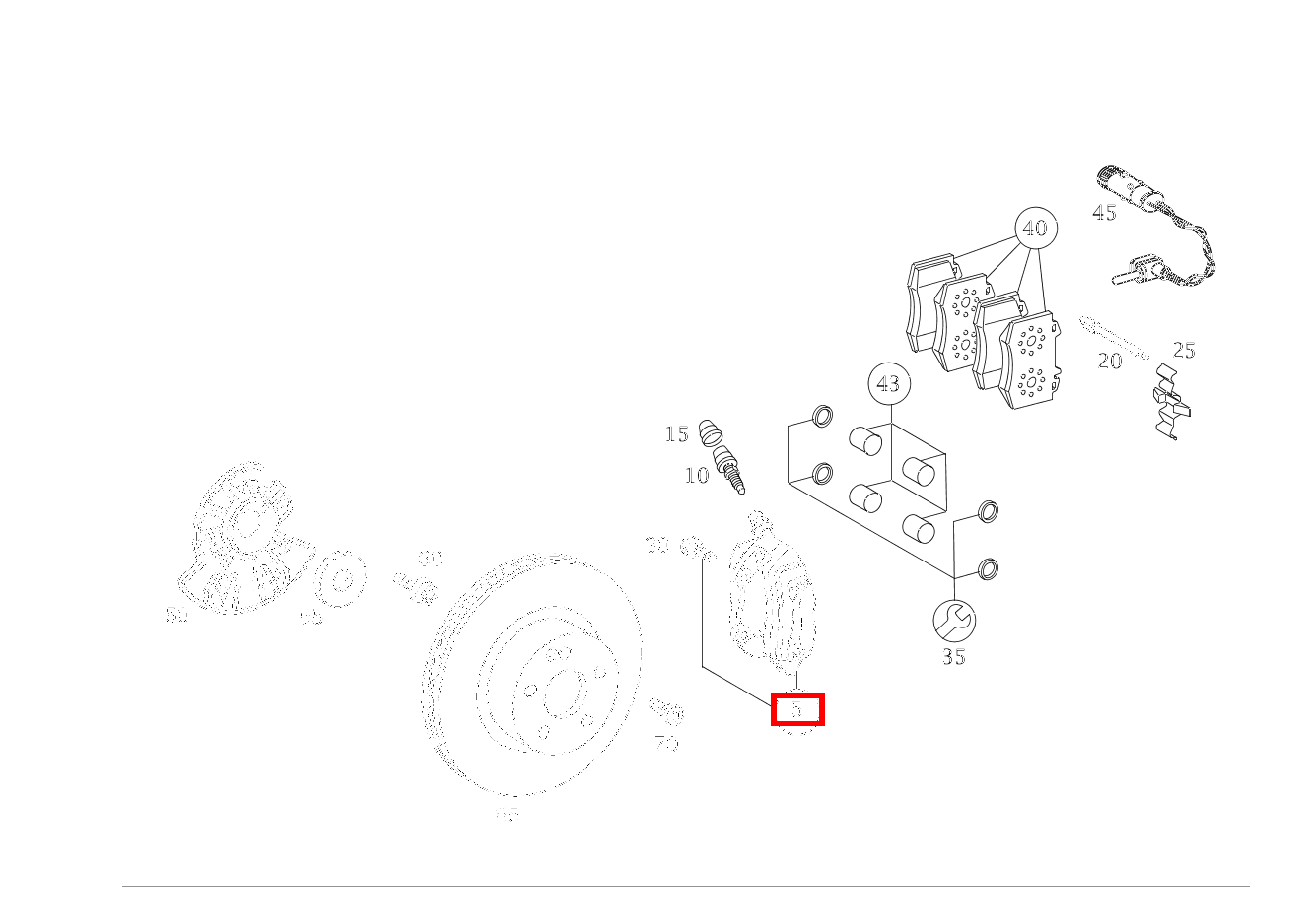 Teilesatz Bremssattel LINKS, OHNE BELAG S 400 L CDI 220 Teilesatz Bremssattel LINKS, OHNE BELAG S 400 L CDI 220