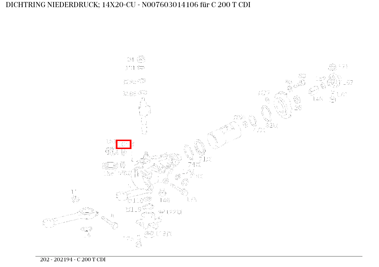 Dichtring NIEDERDRUCK; 14X20-CU C 200 T CDI 202 Dichtring NIEDERDRUCK; 14X20-CU C 200 T CDI 202
