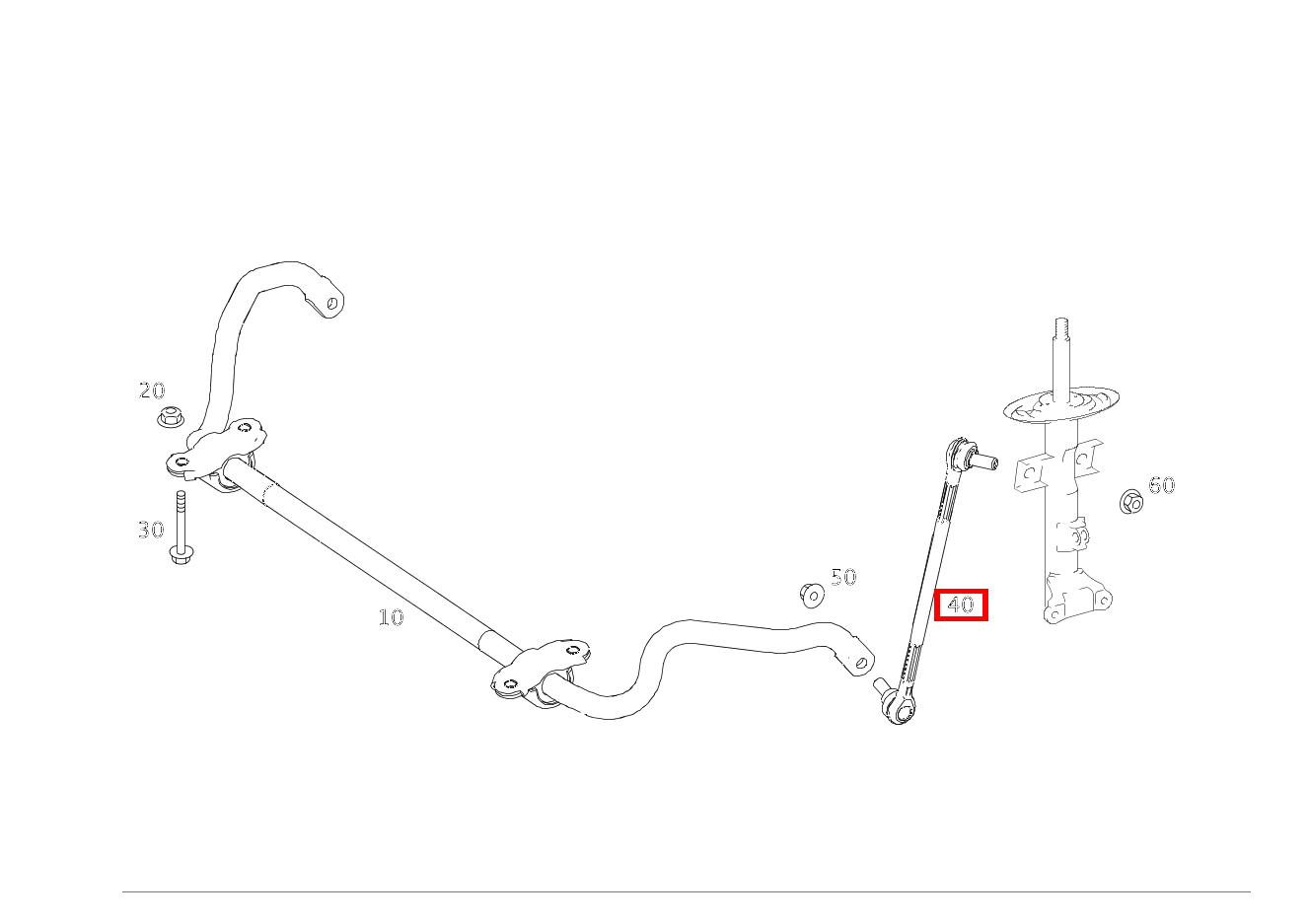 Drehstabgestänge DREHSTAB UND STOSSDAEMPFER RECHTS E 220 CDI T-Modell 253
