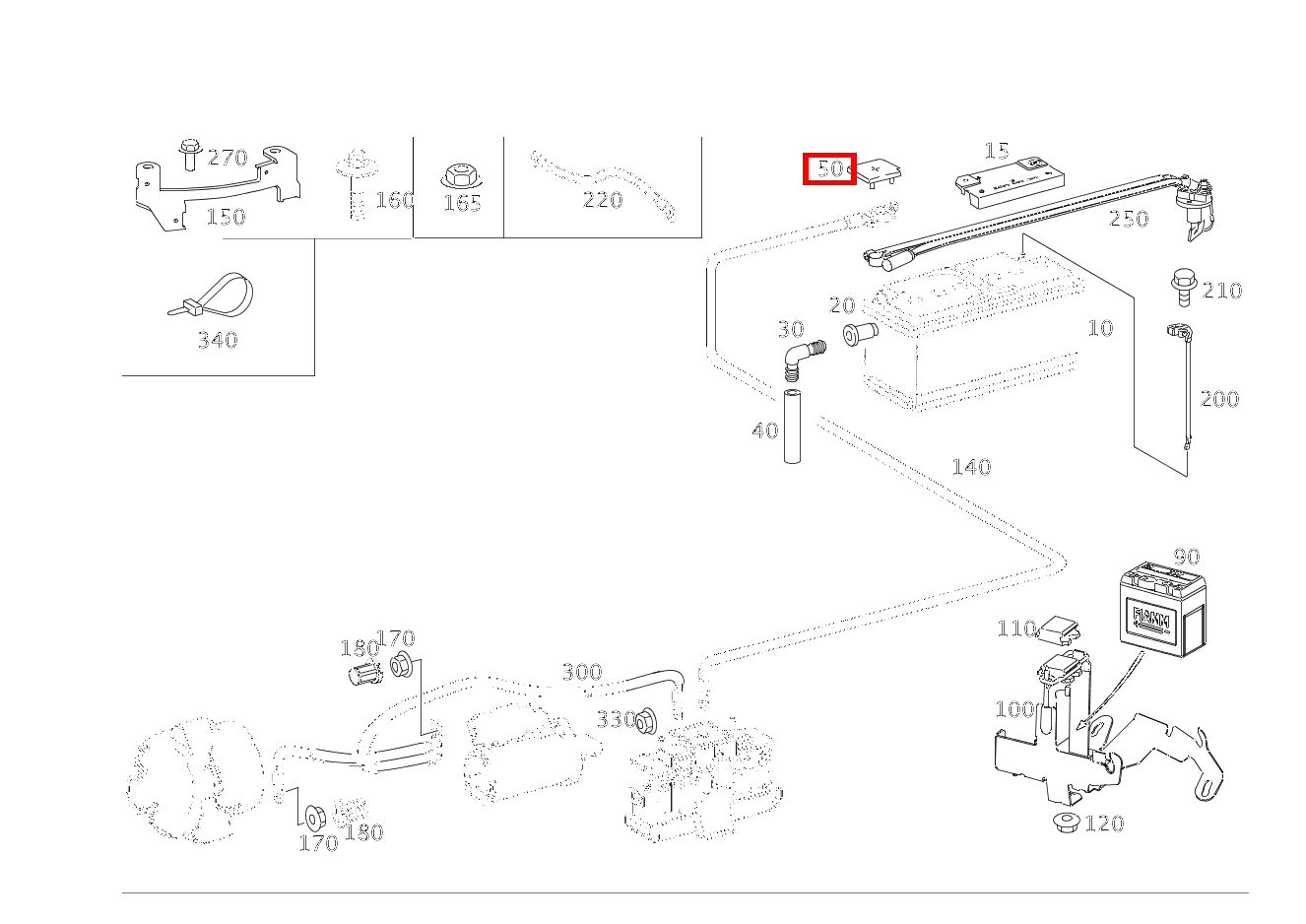 Schutzkappe BATTERIEABDECKUNG(PLUSPOL) CLS 55 AMG 219 Schutzkappe BATTERIEABDECKUNG(PLUSPOL) CLS 55 AMG 219
