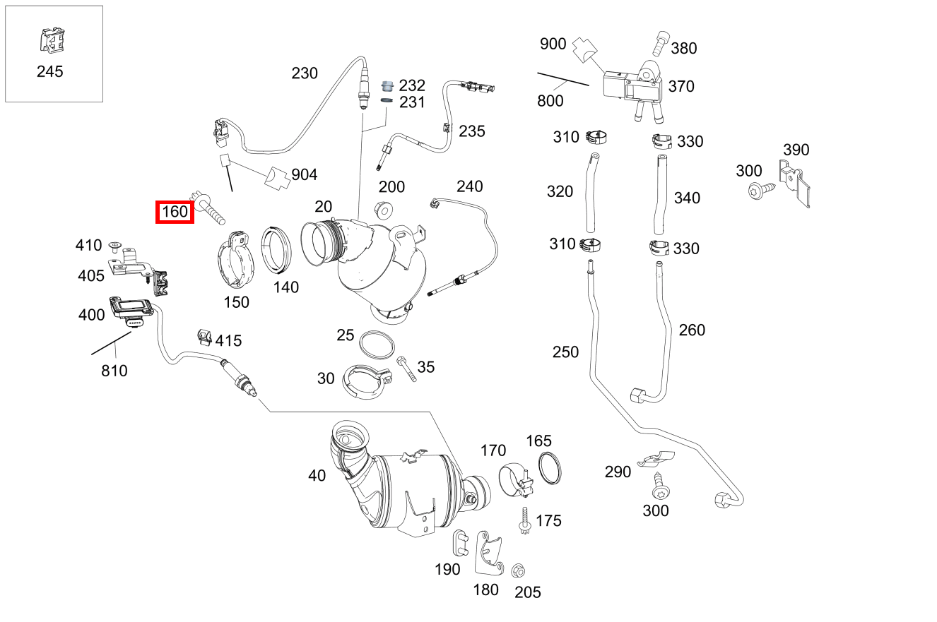 Sechsrundschraube Rohrschelle an Abgasturbolader; M8X40 GLK220BT 4M 204