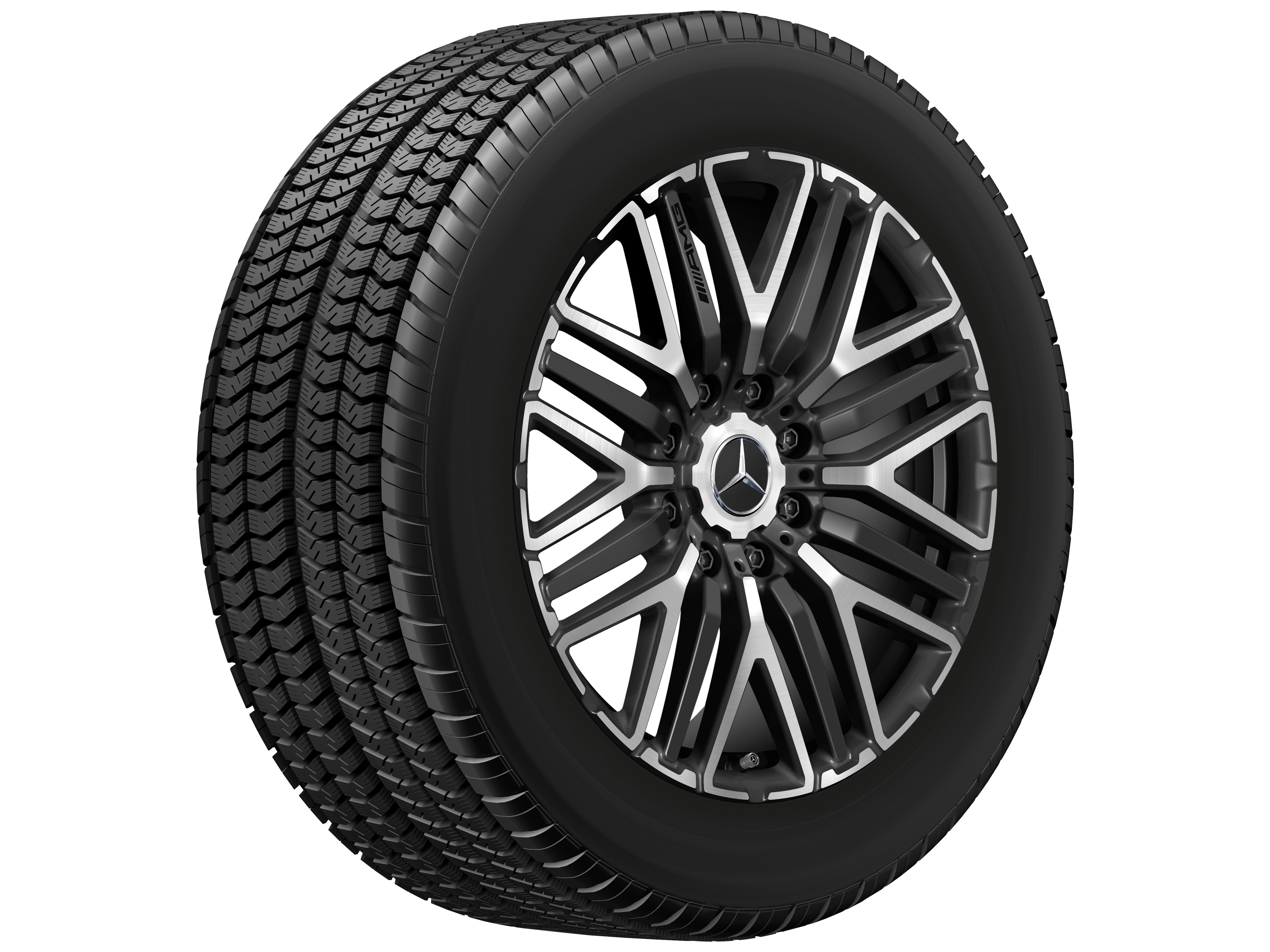 AMG Schmiederad 22 Zoll, 9,5 J x 22 ET 60, schwarz matt, glanzgedreht