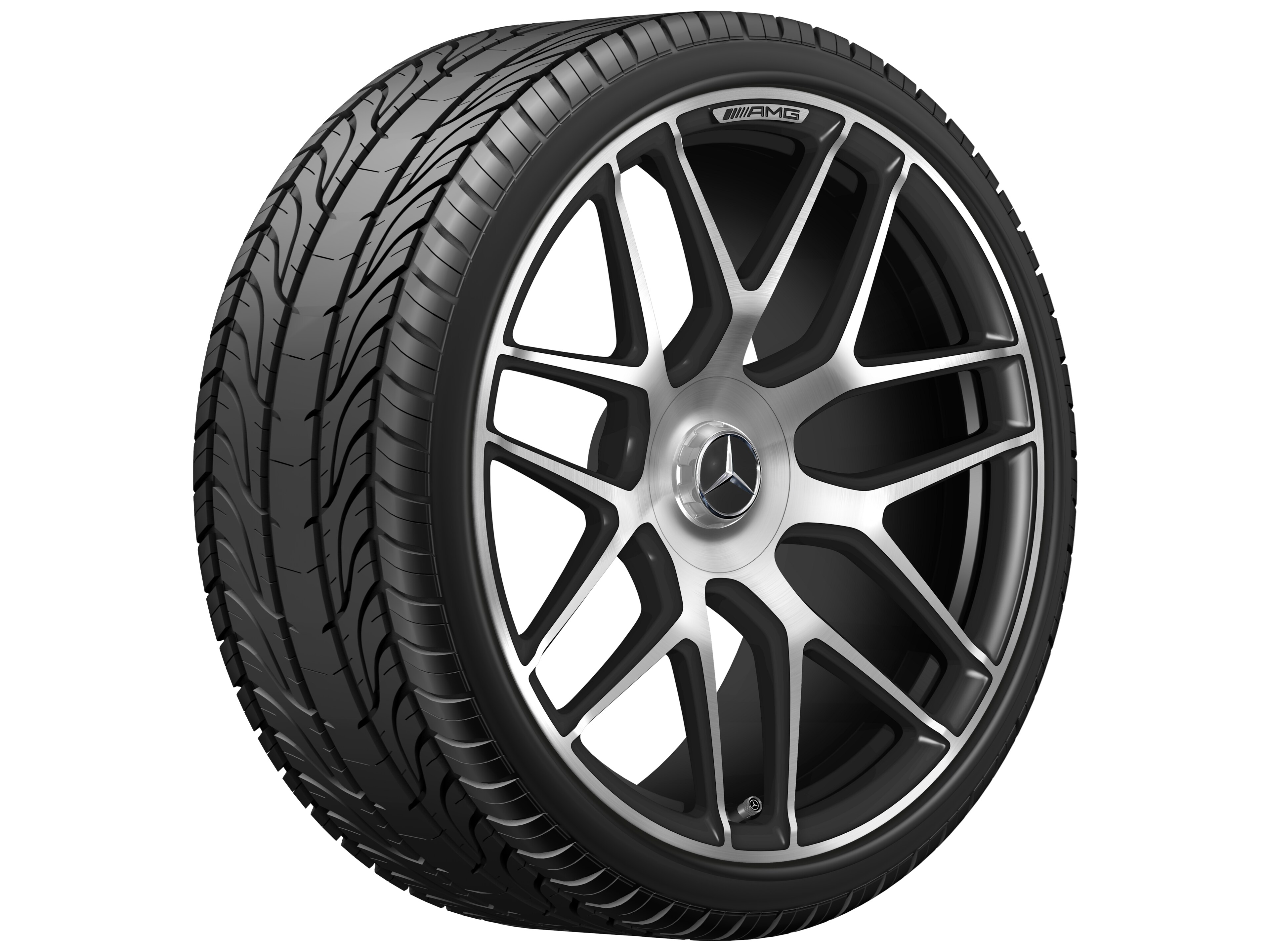 AMG Schmiederad Kreuzspeichen-Design, 21 Zoll, 11,5 J x 21 ET 30, schwarz matt