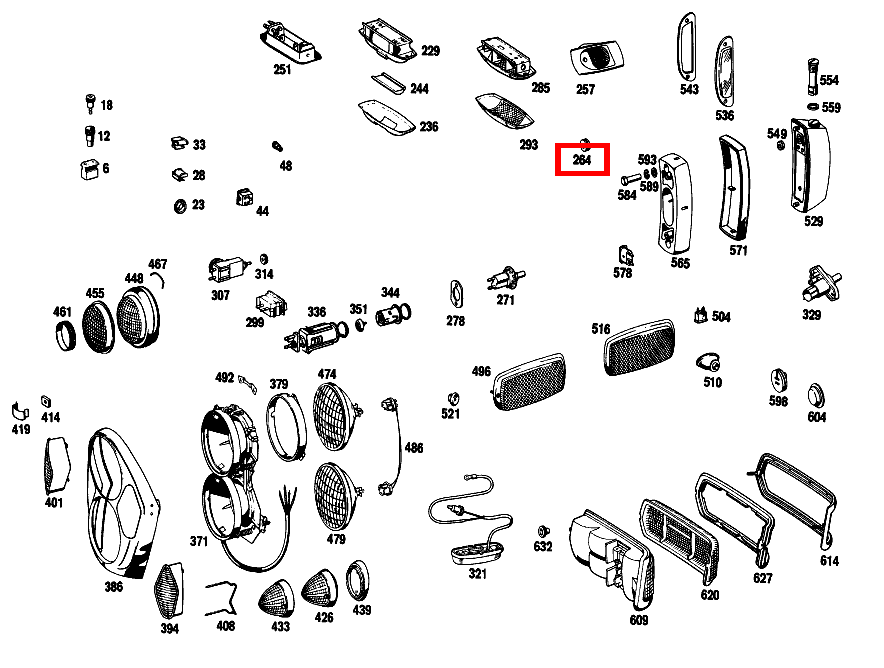 Durchführungstülle ZUSATZLEITUNG DURCH DACHRAHMEN 280 SEL 4.5 108