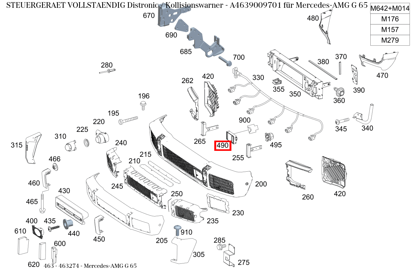 Steuergerät vollständig Distronic / Kollisionswarner Mercedes-AMG G 65 463 Steuergerät vollständig Distronic / Kollisionswarner Mercedes-AMG G 65 463