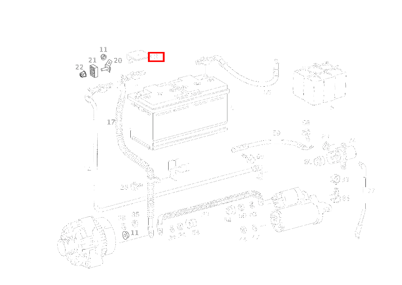 Schutzkappe BATTERIE-PLUSPOL ML 500 Off-Roader 163 Schutzkappe BATTERIE-PLUSPOL ML 500 Off-Roader 163