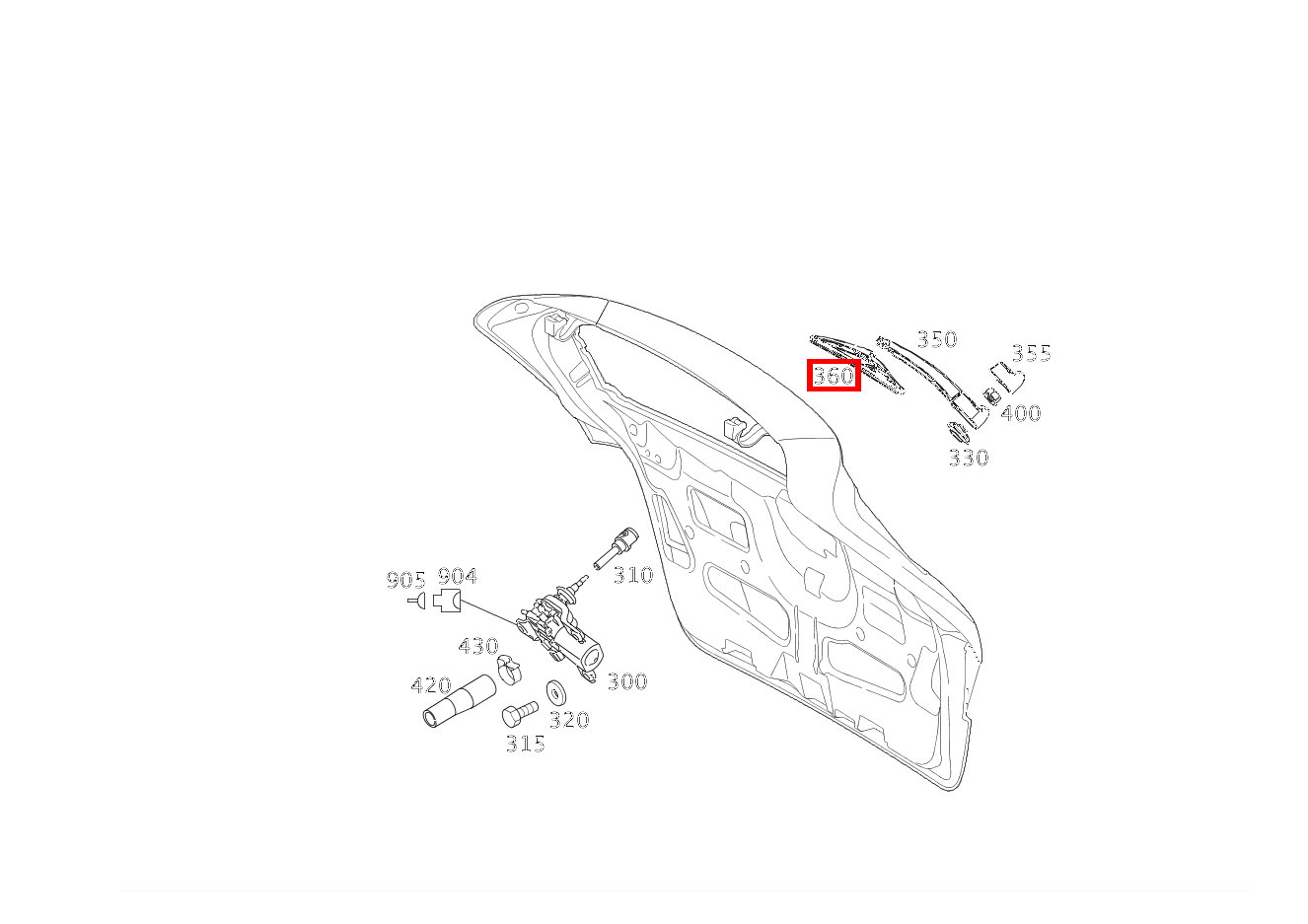 Wischerblatt RUECKWANDTUER B180 245