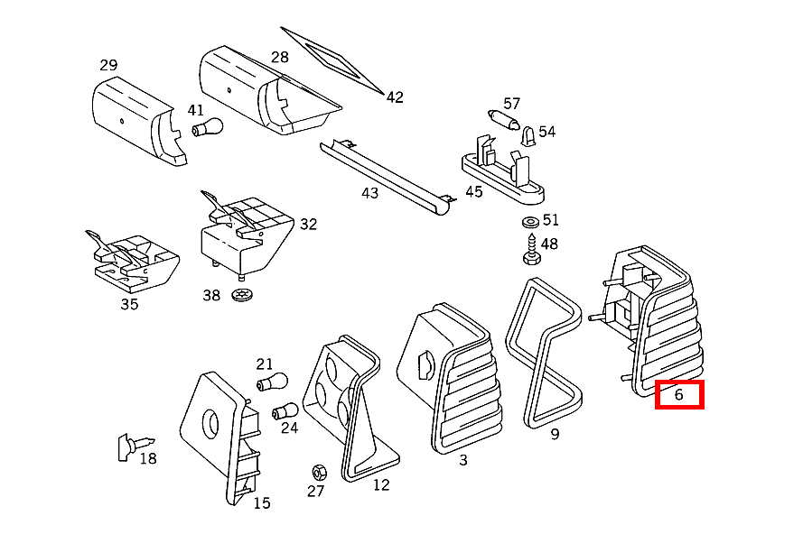 Lichtscheibe LINKS HELLA E 300 D 124 Lichtscheibe LINKS HELLA E 300 D 124