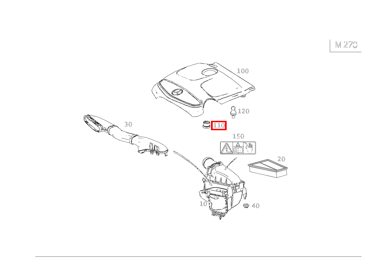 Elastomerlager Befestigung Abdeckhaube CLA 250 4MATIC Coupé 117 Elastomerlager Befestigung Abdeckhaube CLA 250 4MATIC Coupé 117