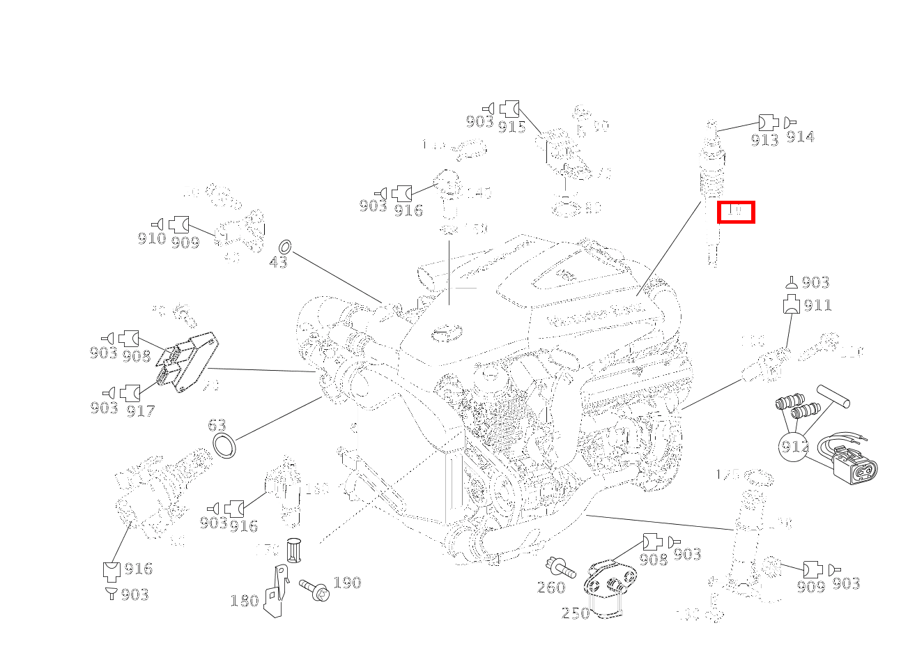 STABGLUEHKERZE Links ML 400 CDI Off-Roader 163