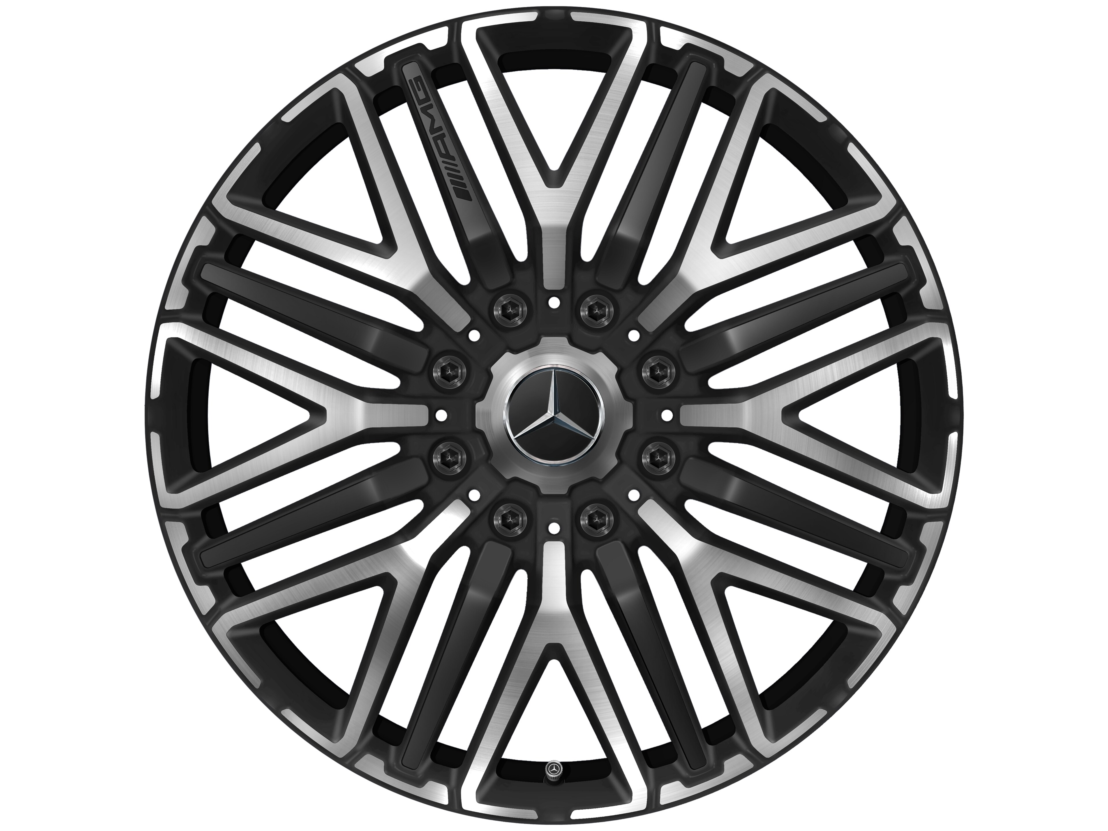 AMG Schmiederad 22 Zoll, 9,5 J x 22 ET 60, schwarz matt, glanzgedreht
