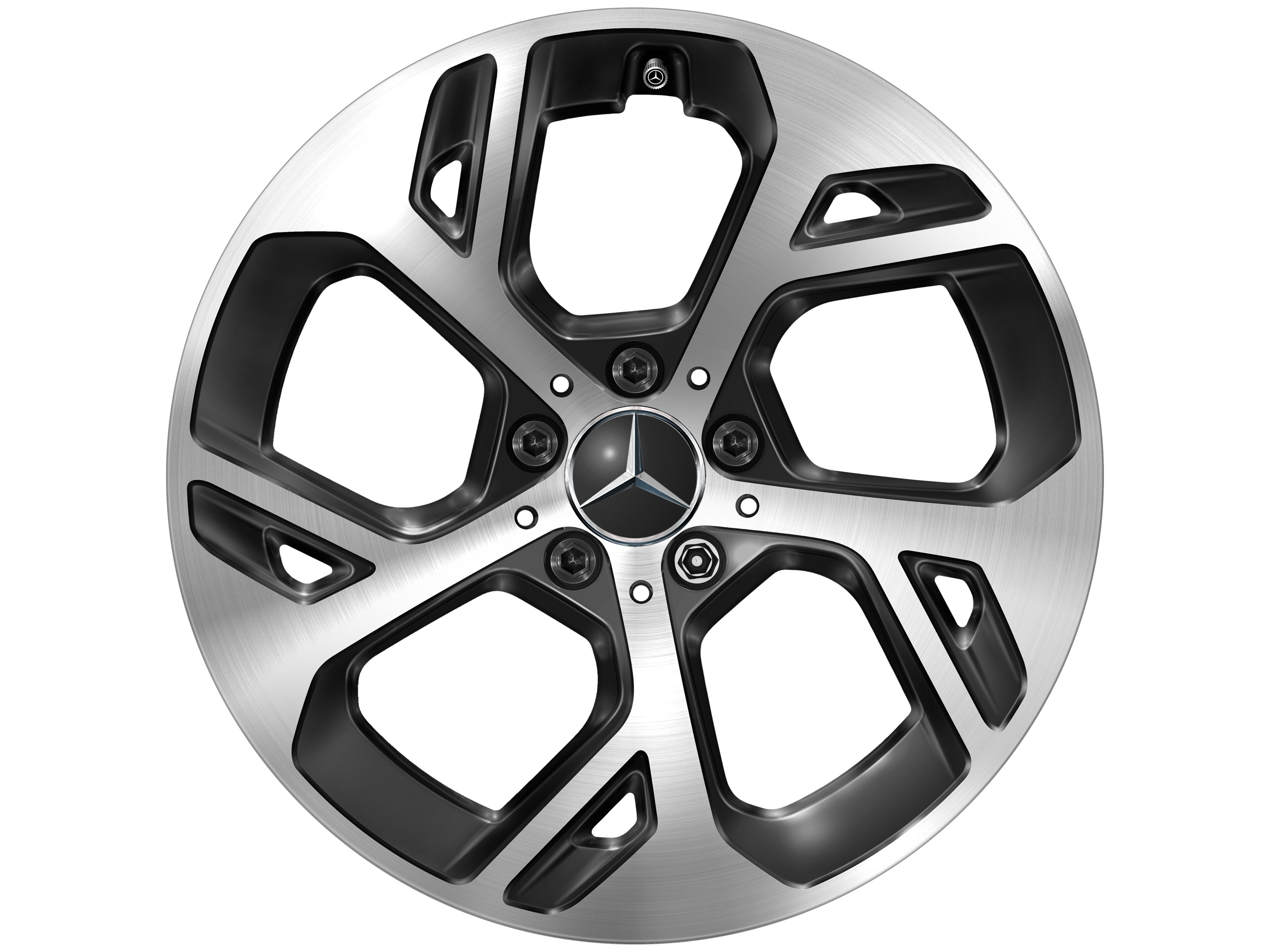 Mercedes-Benz - 5-Speichen-Rad, Aero, 18 Zoll 8 J x 18 ET 32,5, schwarz, glanzgedreht