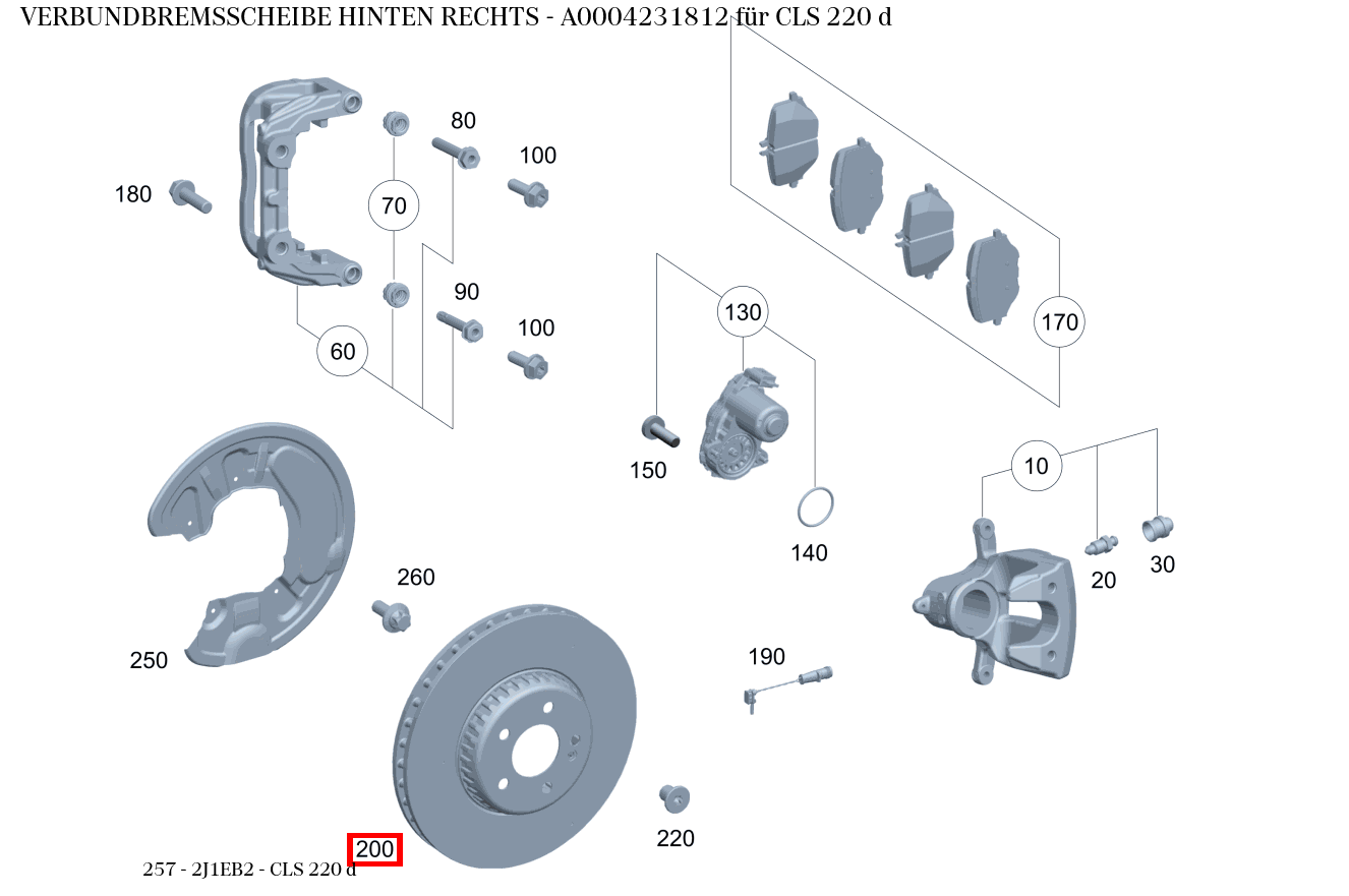 Verbundbremsscheibe HINTEN RECHTS CLS 220 d 257 Verbundbremsscheibe HINTEN RECHTS CLS 220 d 257