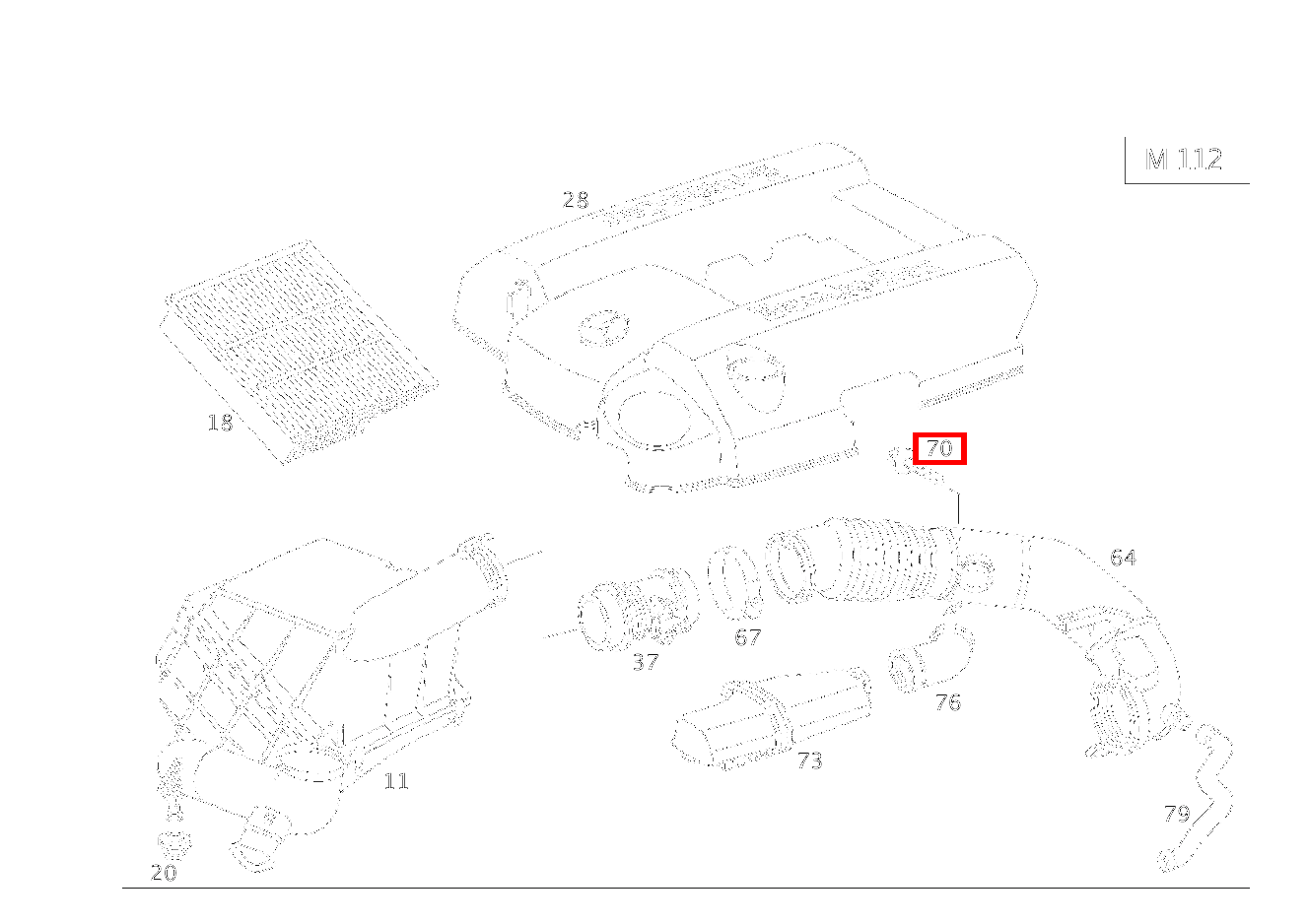 Sechsrundschraube ANSAUGLEITUNG AN ZYLINDERKOPFHAUBE; M6X20 C 240 T-Modell 202