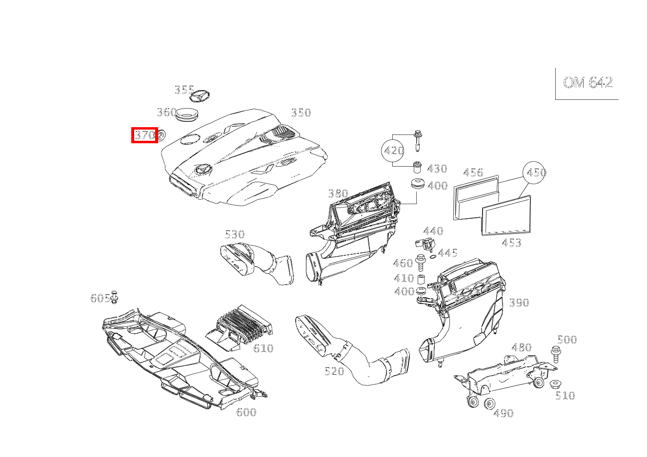 Elastomerlager ZWISCHEN ABDECKHAUBE UND ZYLINDERKOPF E 350 BlueTEC T-Modell 213