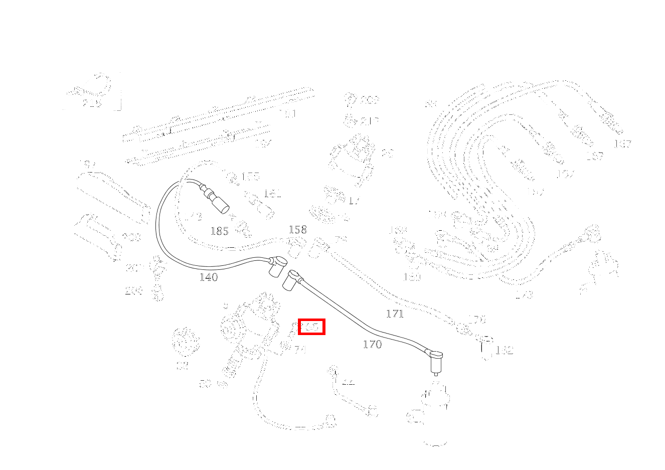 Zylinder-Schraube ZUENDVERTEILER AN STEUERGEHAEUSEDECKEL; M8X35 230 GE ST. LG 460