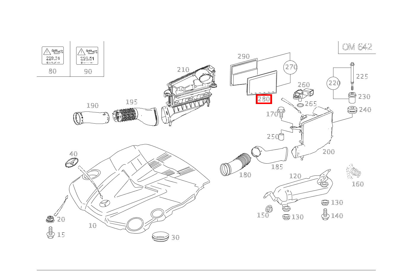 Luftfiltereinsatz LINKS R 350 CDI 4MATIC SUV-Tourer (l 251