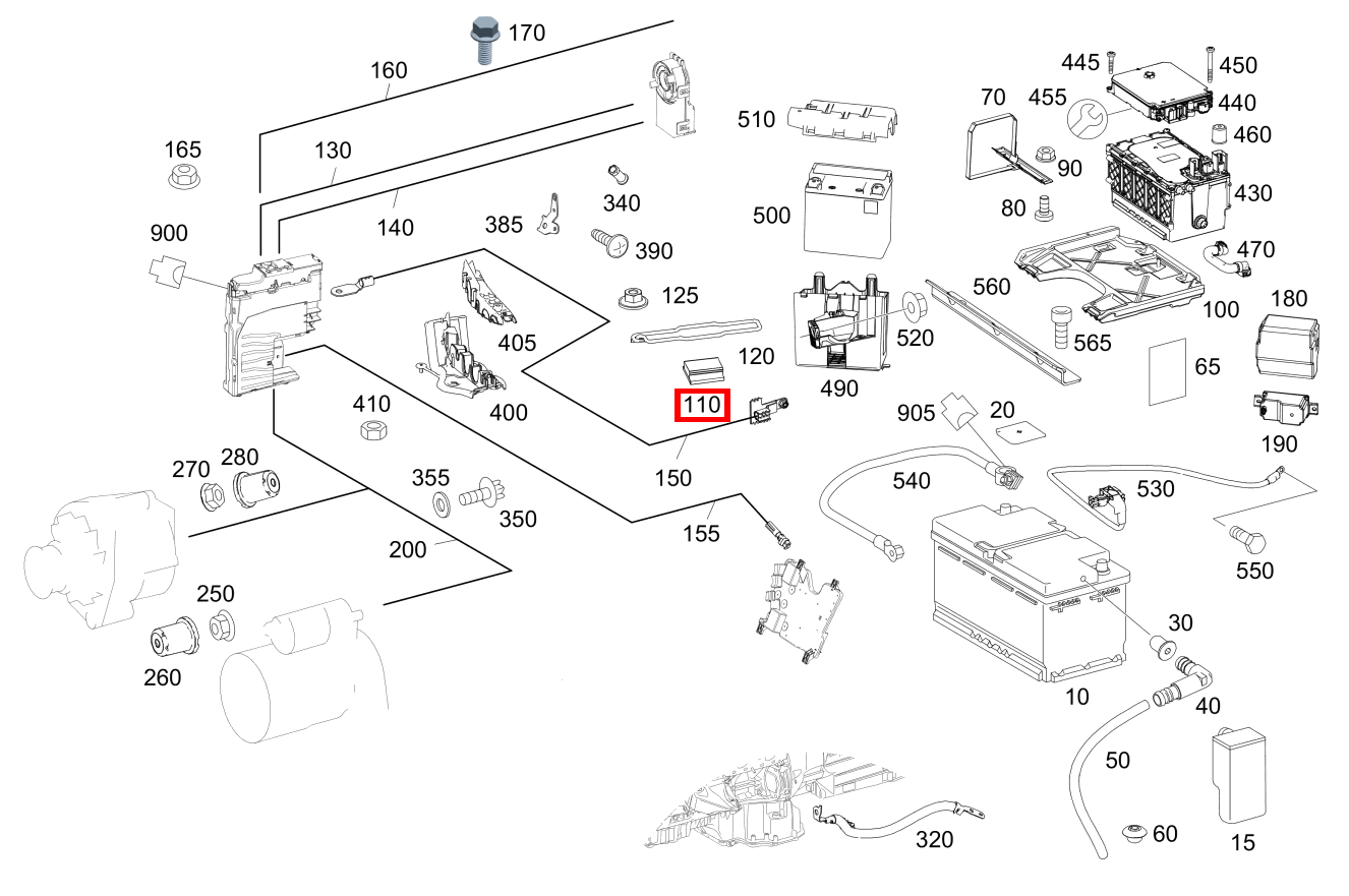 Zwischenlage Batteriebügel S500 L 222