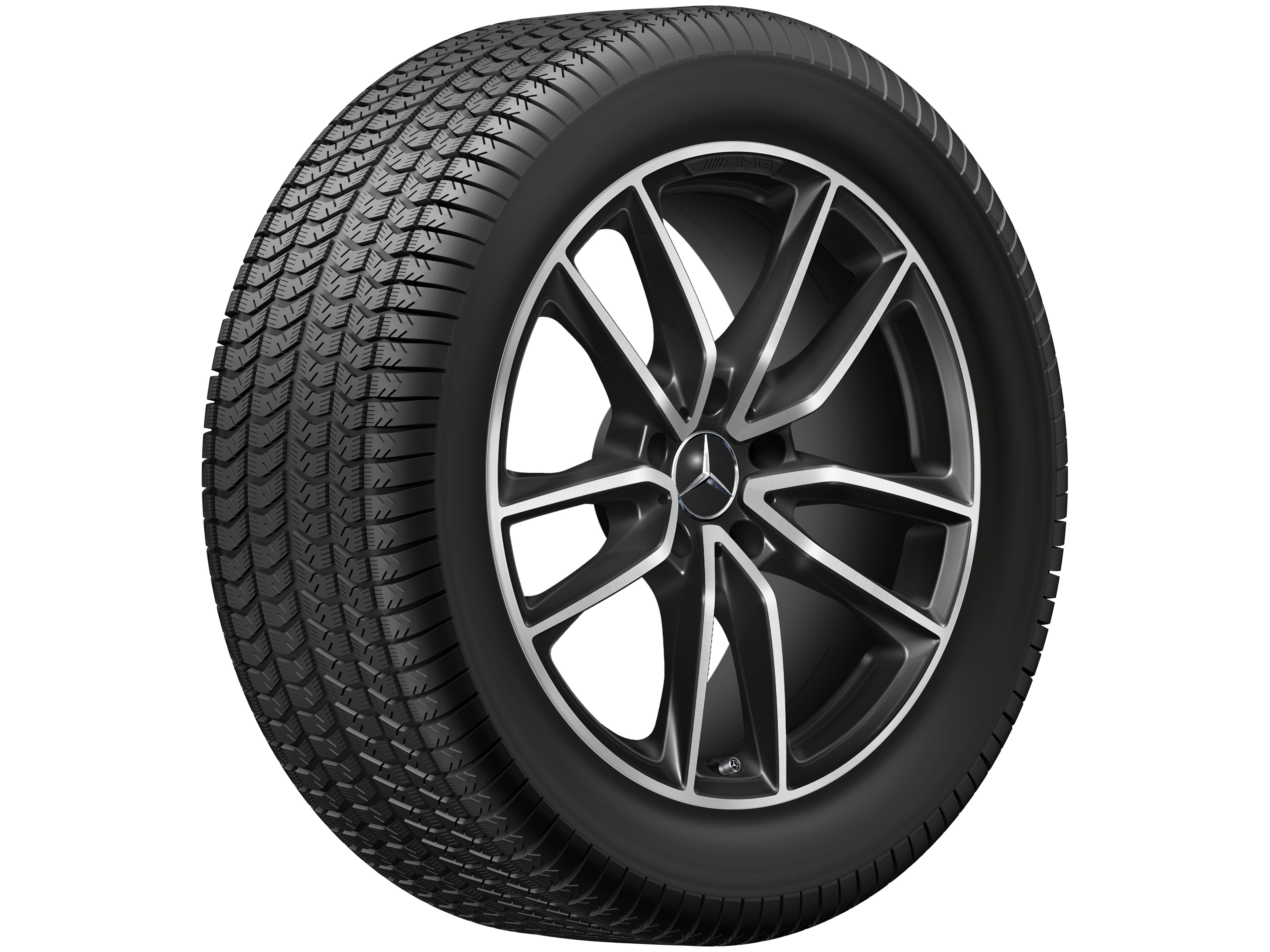 AMG Vielspeichen-Rad, 50,8 cm (20 Zoll), glanzgedreht 8,5 J x 20 ET 32, schwarz