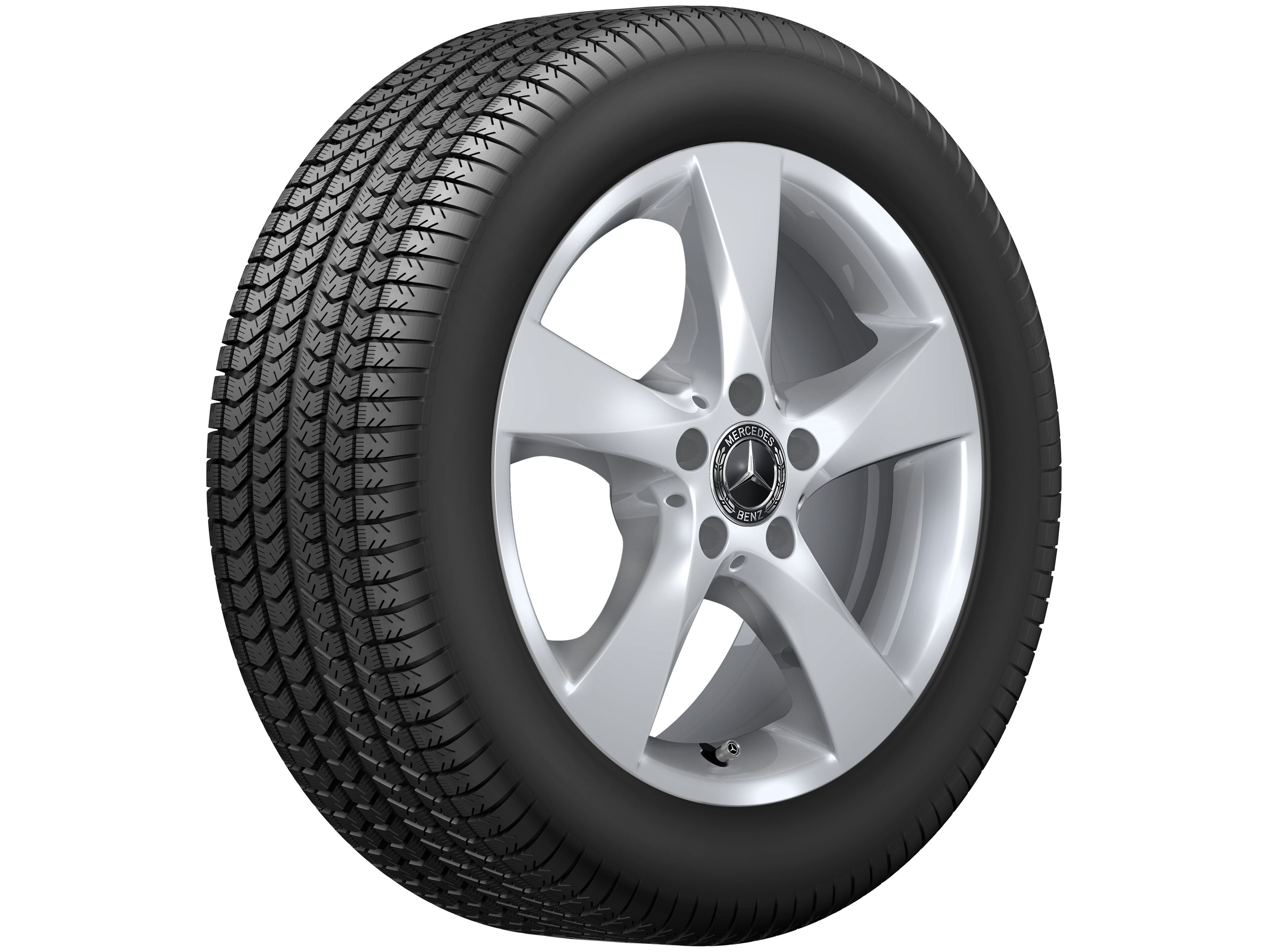 Mercedes-Benz - Original Mercedes-Benz 17 Zoll 5-Speichen-Rad vanadiumsilber mit 225/55/17 101 V Goodyear Efficient Grip Performance