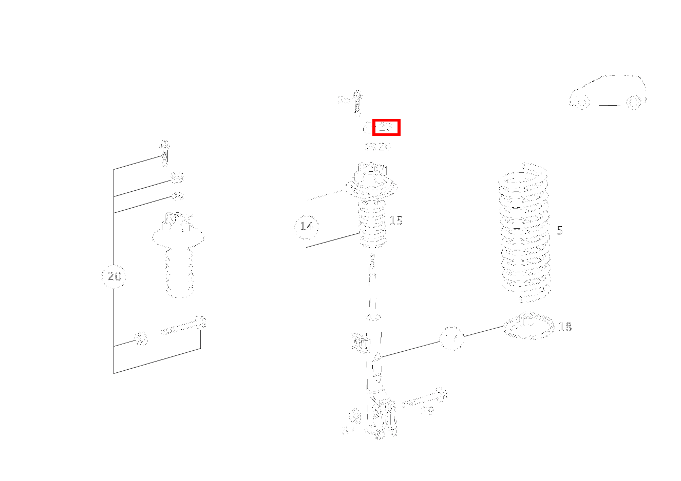 Sechskantmutter LAGER AN FEDERBEIN; M14X1.5 A 210 L EVOLUTION 168