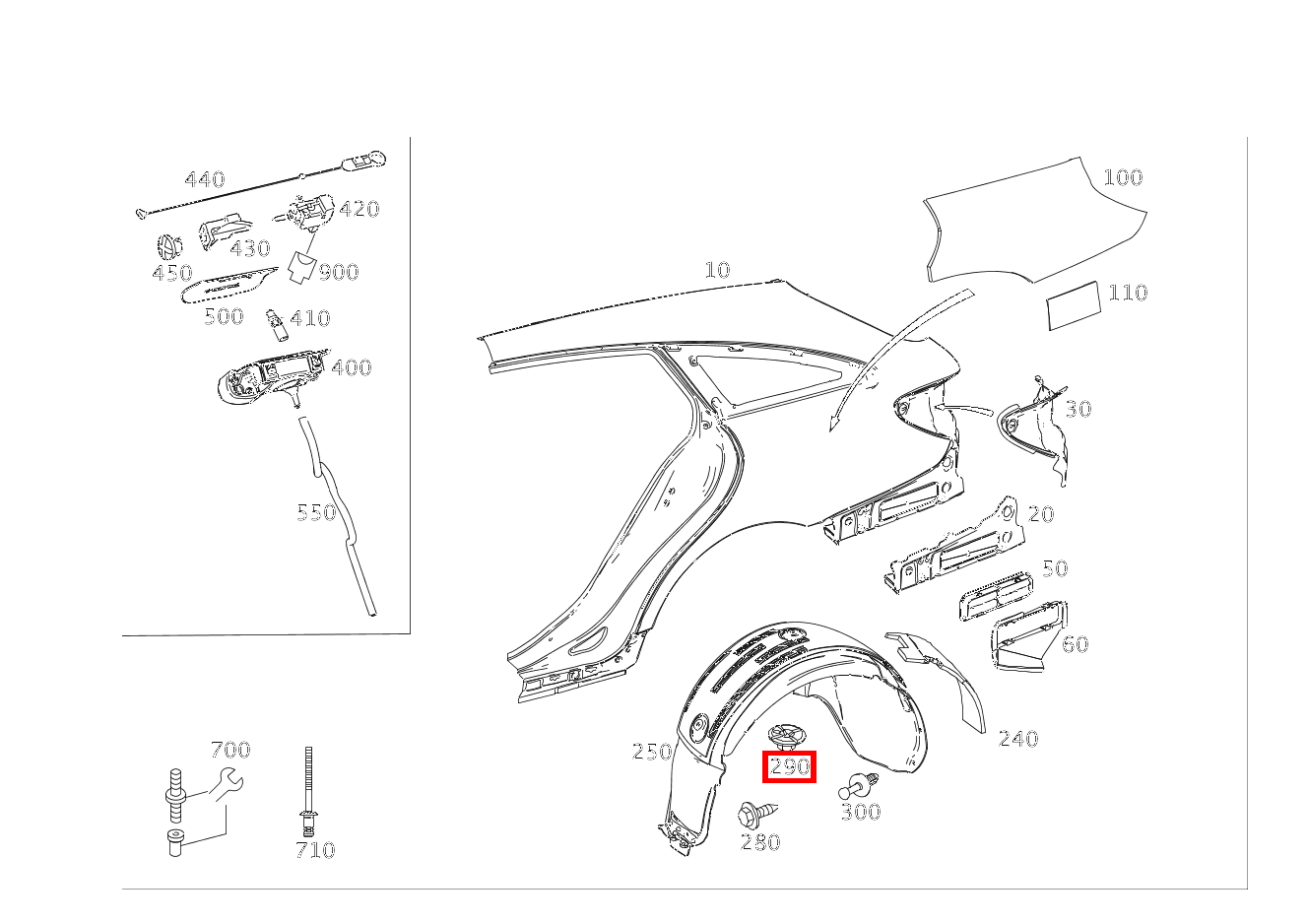 KUNSTSTOFFMUTTER BEFESTIGUNG ABDECKUNG RECHTS CLS 250 Shooting Brake BlueTEC 4MATIC 218