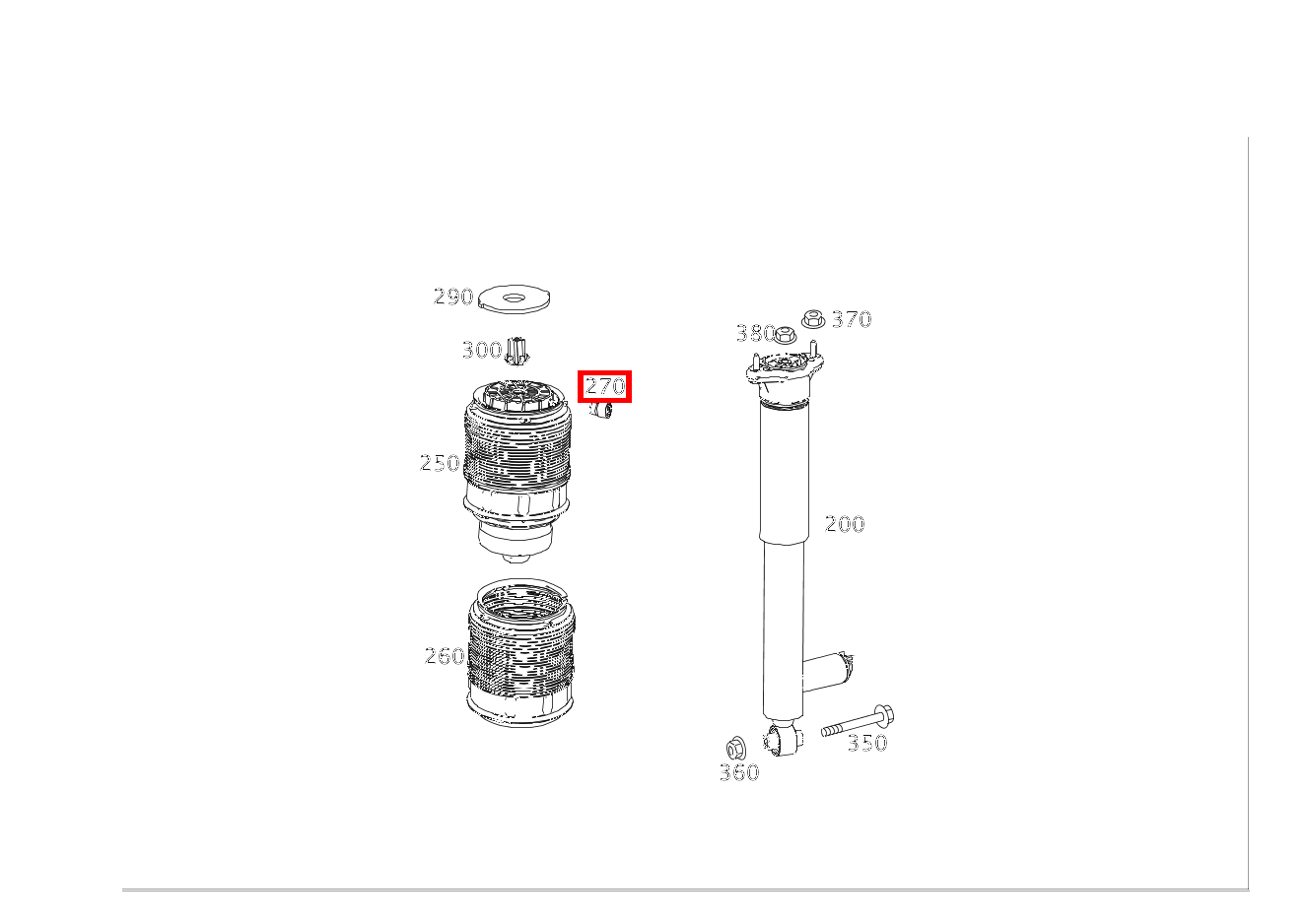 Anschlussstutzen LUFTFEDER RECHTS CLS 250 Shooting Brake BlueTEC 4MATIC 218
