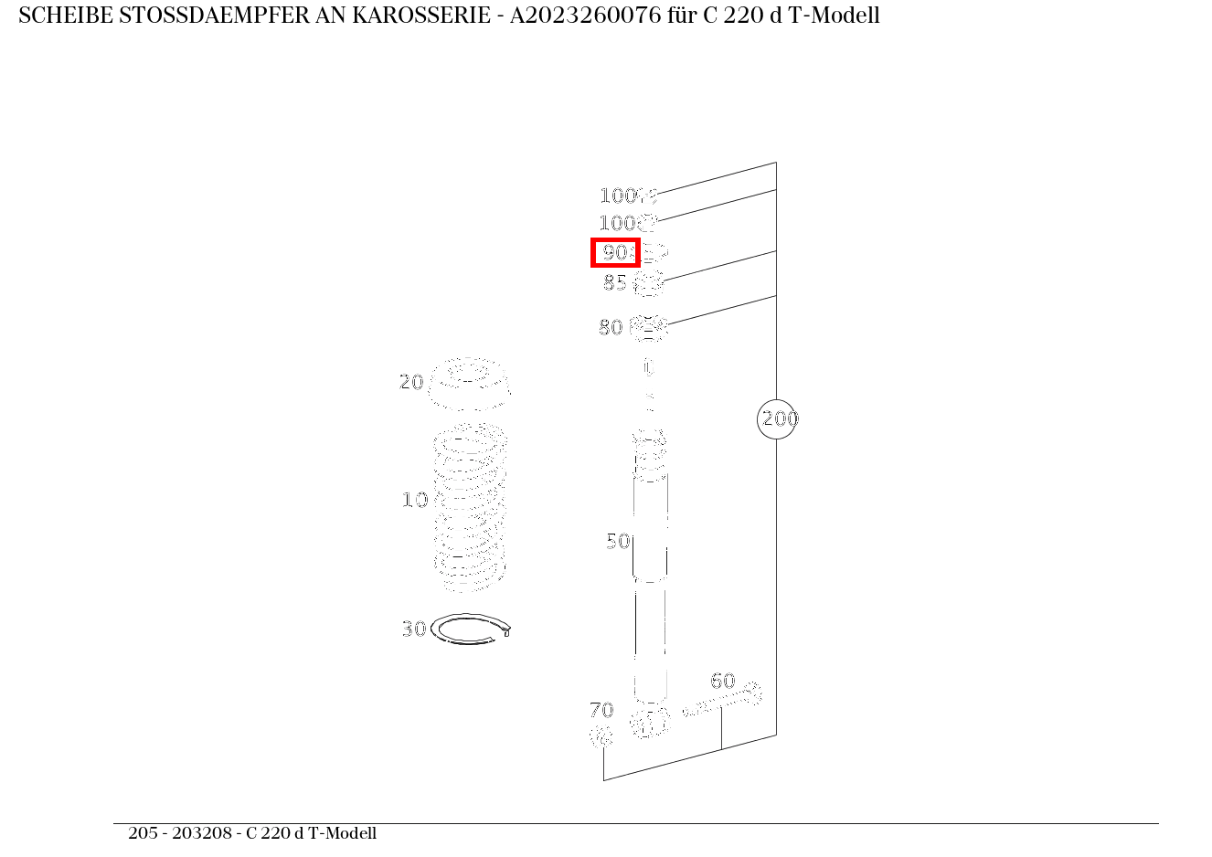 Scheibe STOSSDAEMPFER AN KAROSSERIE C 220 d T-Modell 205 Scheibe STOSSDAEMPFER AN KAROSSERIE C 220 d T-Modell 205